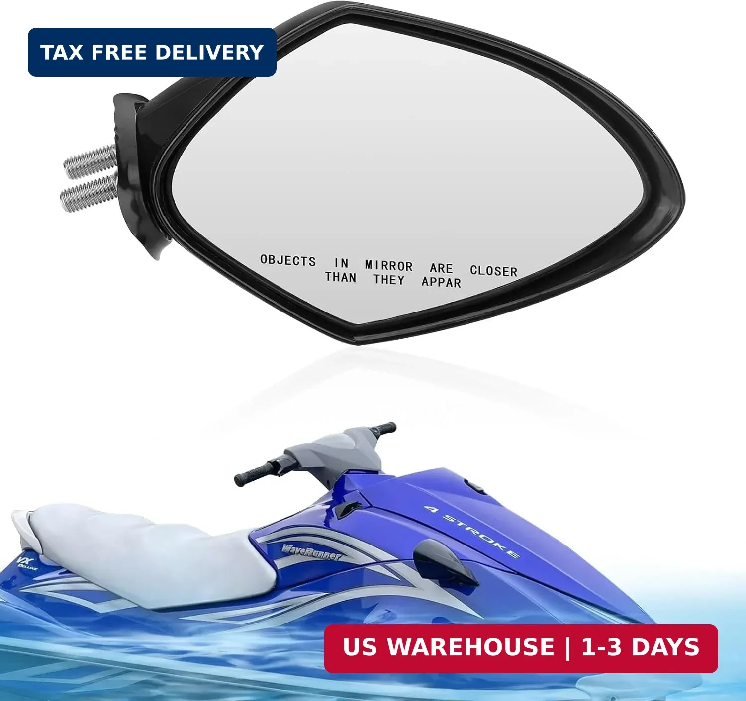 F1S-U596C-10-00 Right Side Mirror for Yamaha Waverunner VX1100 VX 1100 Cruiser