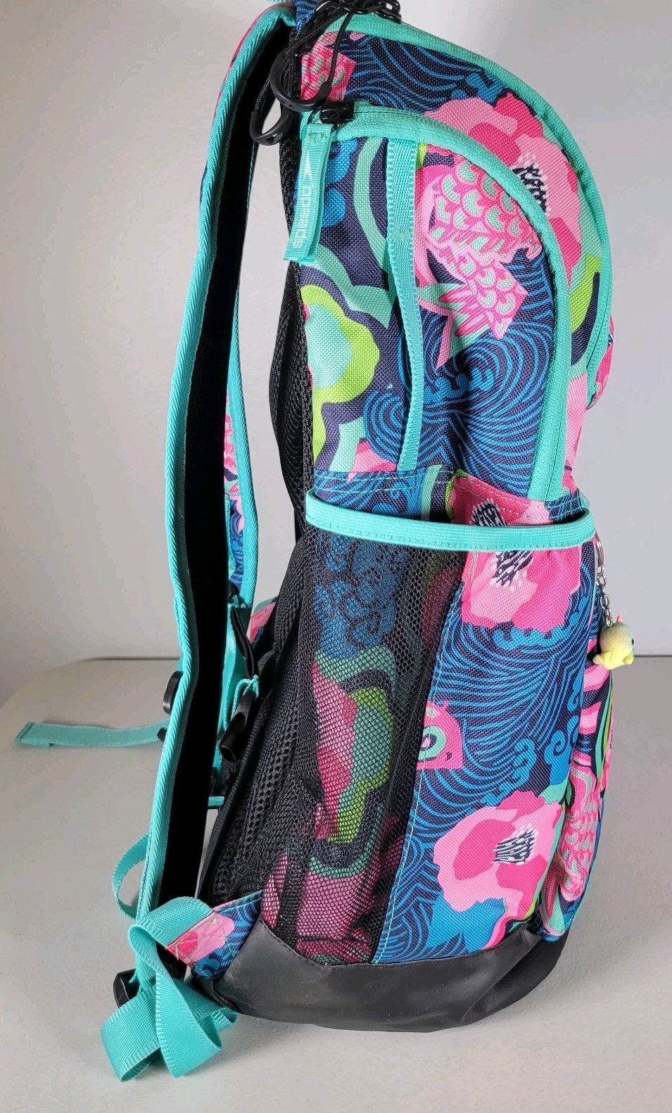 Speedo Teamster 2.0 35L Backpack Swim Gear Bag Floral Pink Blue Fish Pattern