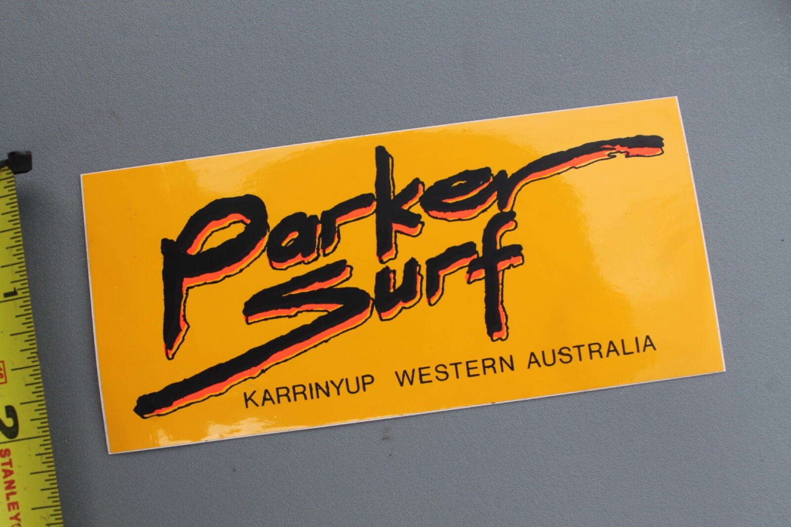 Parker Surf Surfboards Neon Orange Australia 80’s V61B Vintage Surfing STICKER