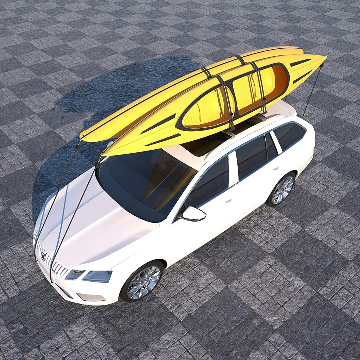 Kayak Roof Rack 4-In-1 Set of 1 for Kayak, Surfboard, Canoe and Ski Board Roofto