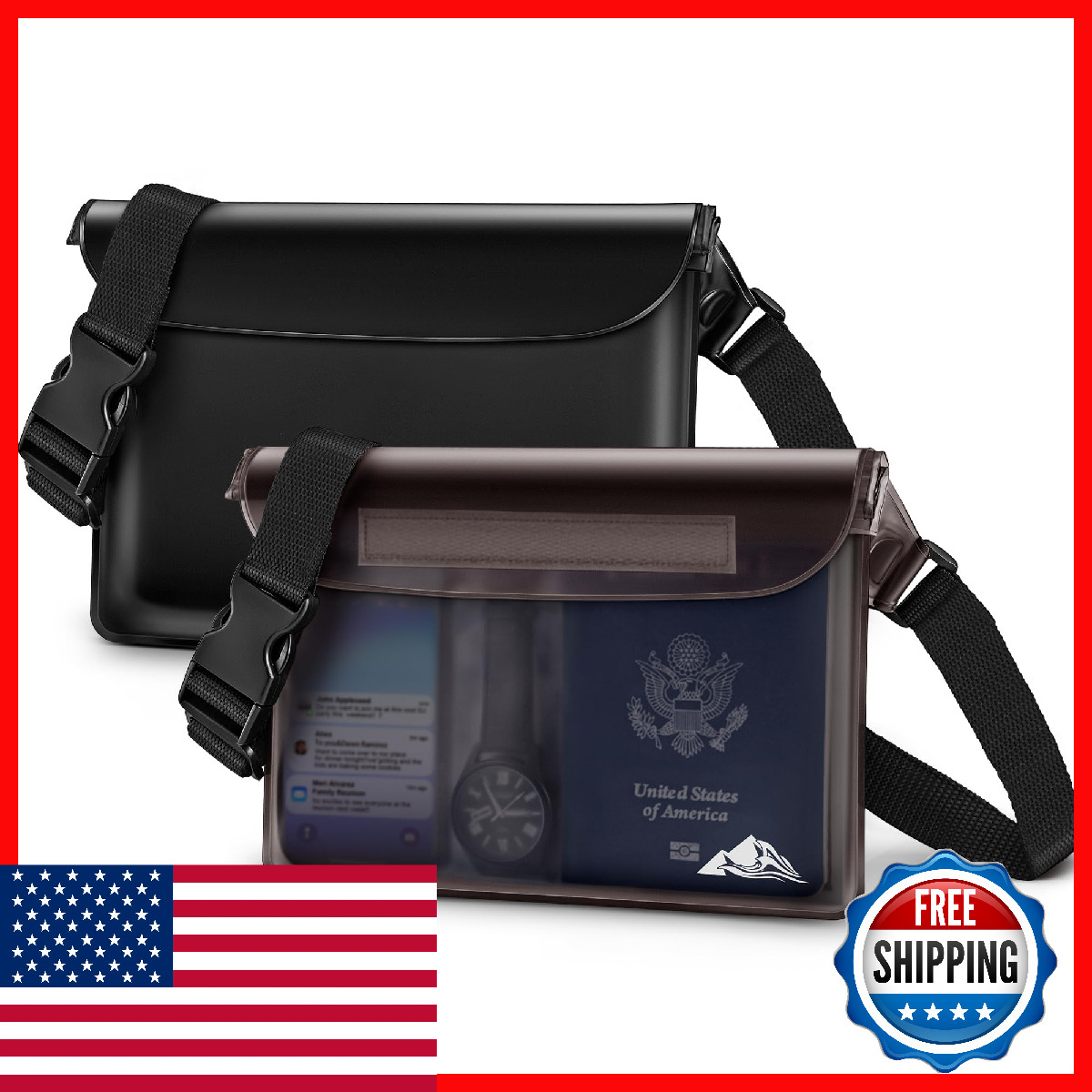 Heeta Waterproof Fanny Pack Waterproof Pouch Dry Bag 2/3/4 Pack For Phone