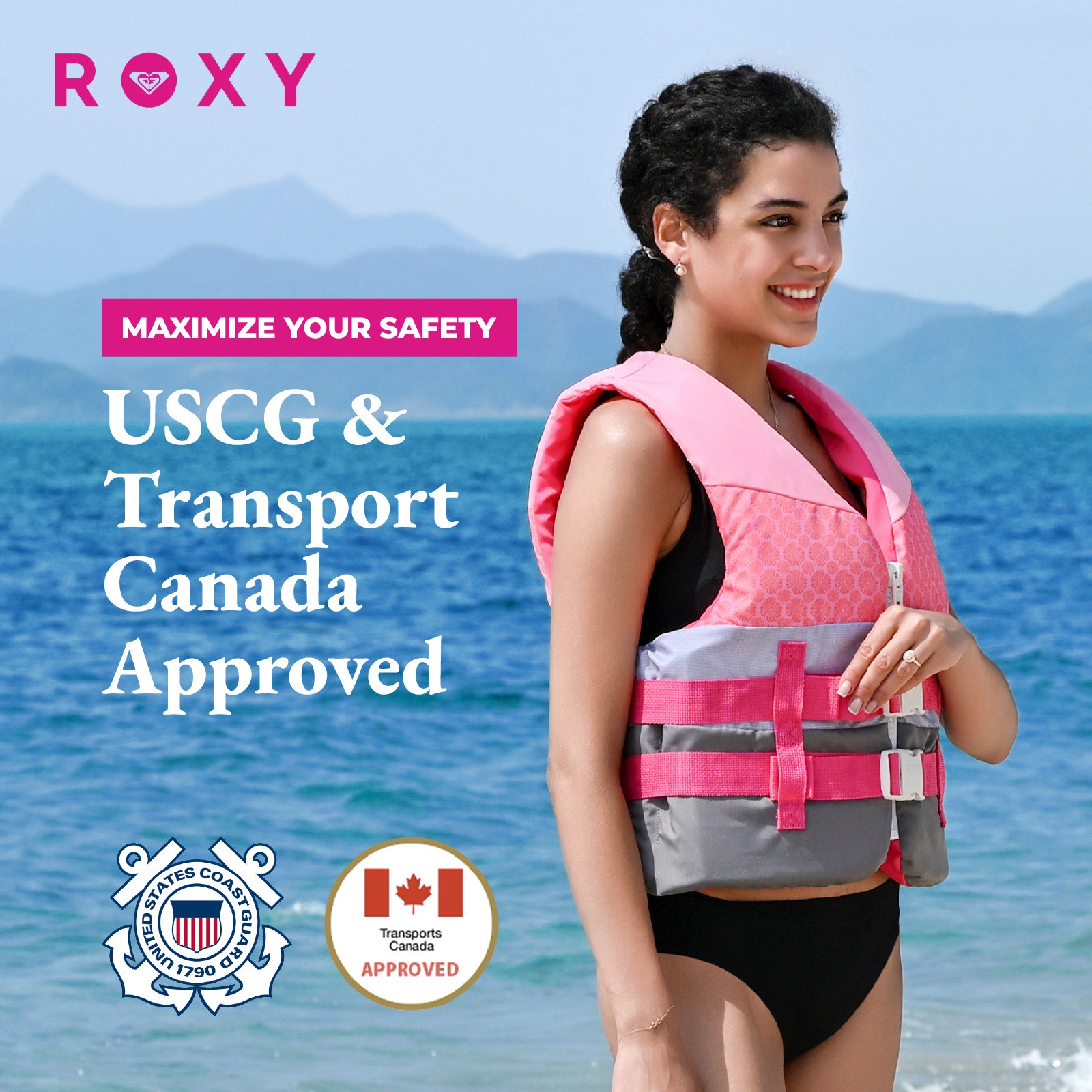 Roxy Women Life Jackets USCG Approved Adults Boating Kayaking Fishing Life Vest