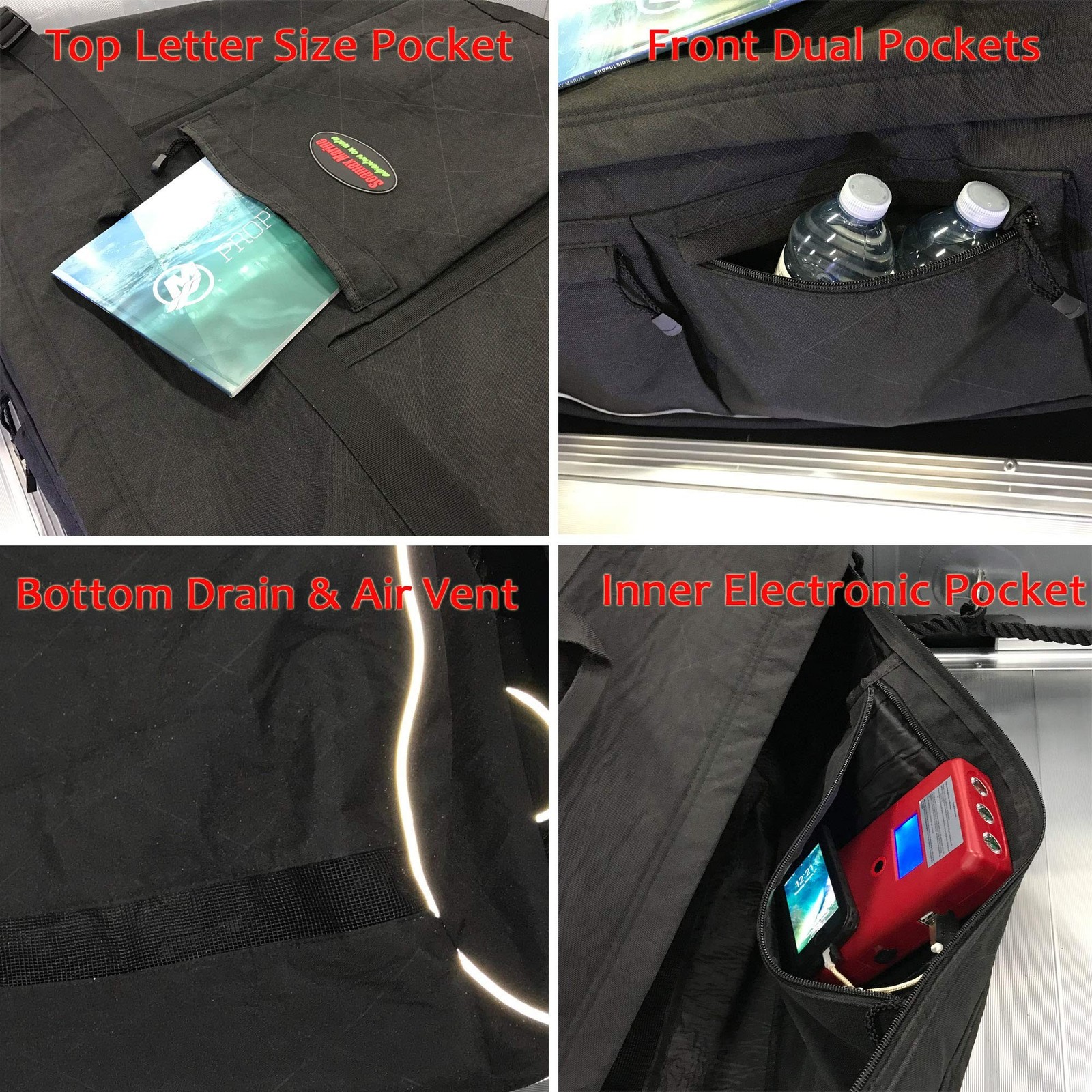 Seamax Sunlitec Front Accessory Storage Bow Bag for Inflatable Boat, with Ref…