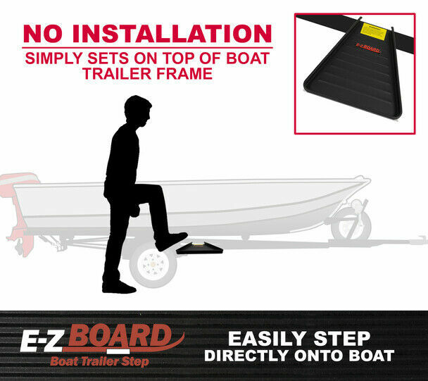 EZ Board, Steel-Constructed Boat Trailer Step, Fits 1.5 or 2 In. Trailer Frames