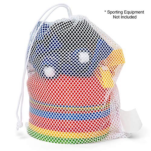 Mesh Equipment Bag – Heavy-Duty Nylon Drawstring Bag with Lock 12″ x 18″ Black
