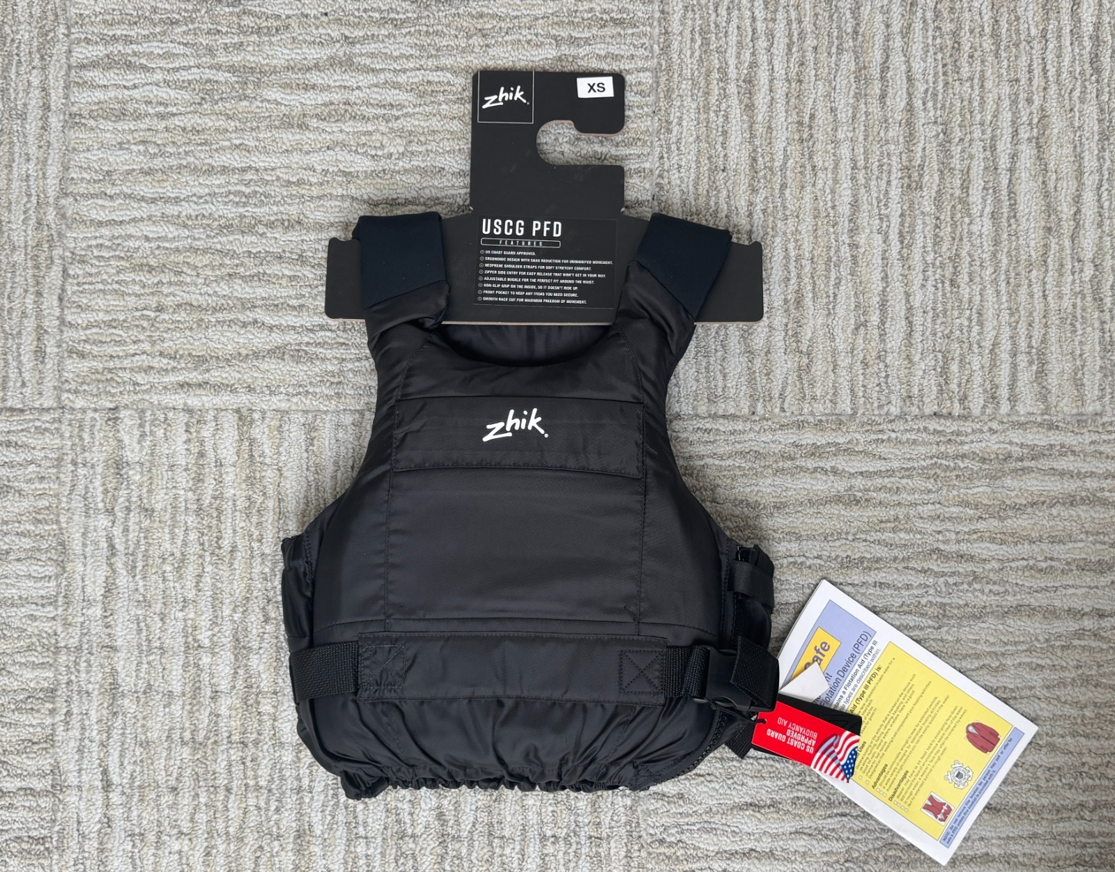 NEW Zhik USCG Approved Sailing PFD Life Jacket XS 70N Black w/ Tags