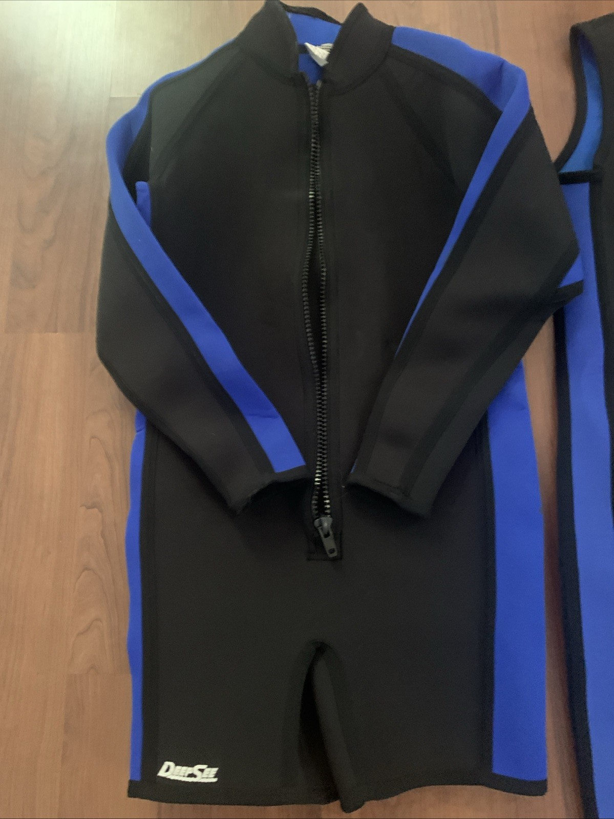 Deep Sea Wetsuit Size Men’s L Black & Blue Jacket, John 2 piece wetsuit 3mm