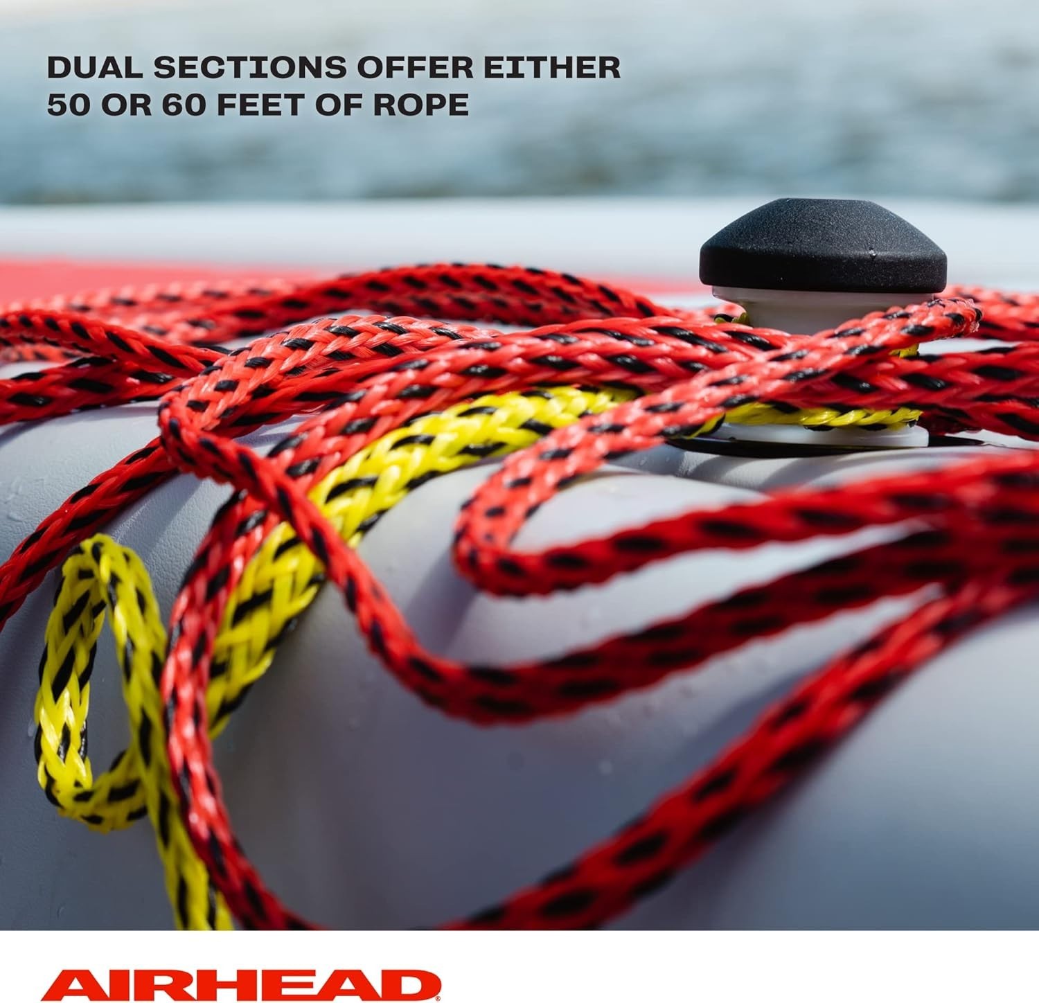 UV Resistant 60 ft Tow Rope for 1-4 Person Tubes, Up to 4,100 lb Break Strength