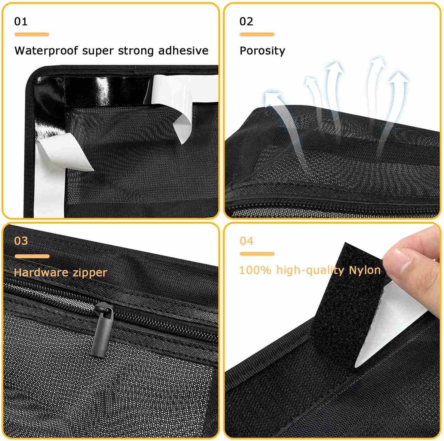 2PC Self-Adhesive Boat Organizer Mesh Bag (10″x7″) – Dry Mount Pouch with Wat…