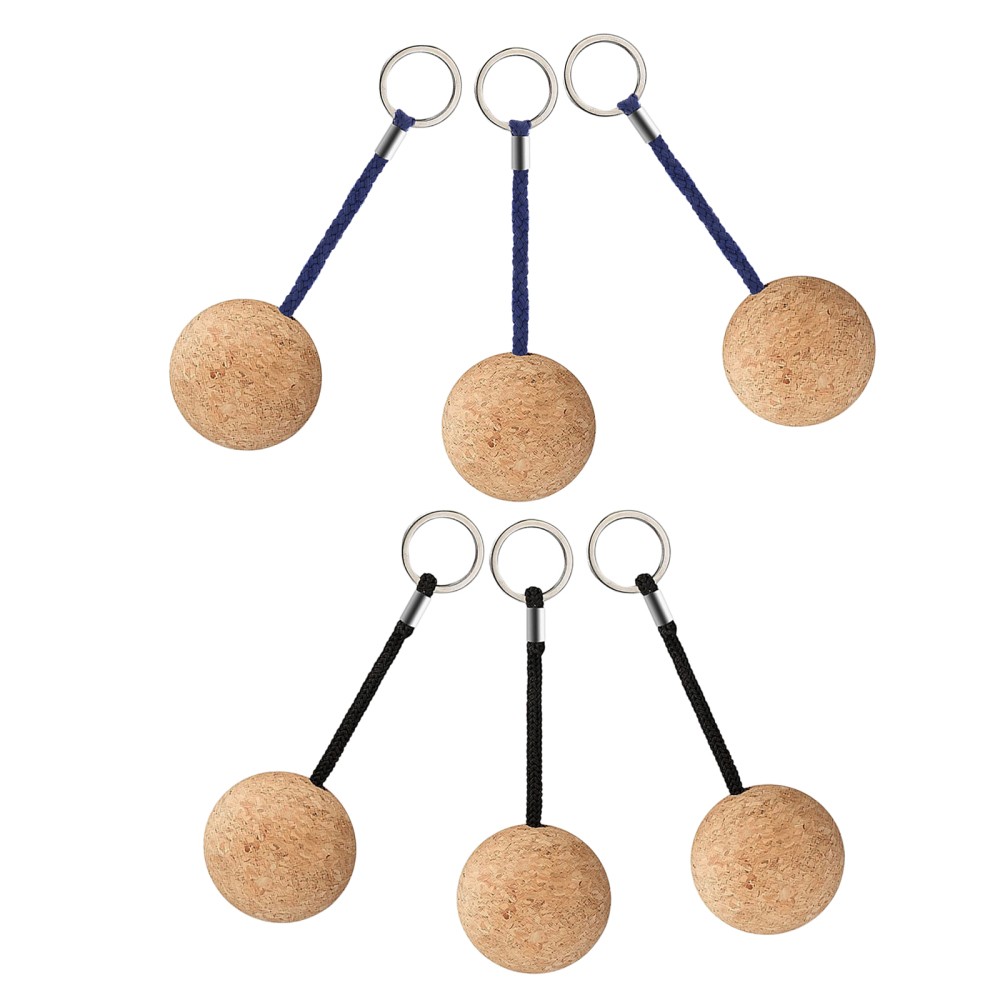 6Pcs Lightweight Cork Floating Key Rings for Water Sports Boating and Beach Use