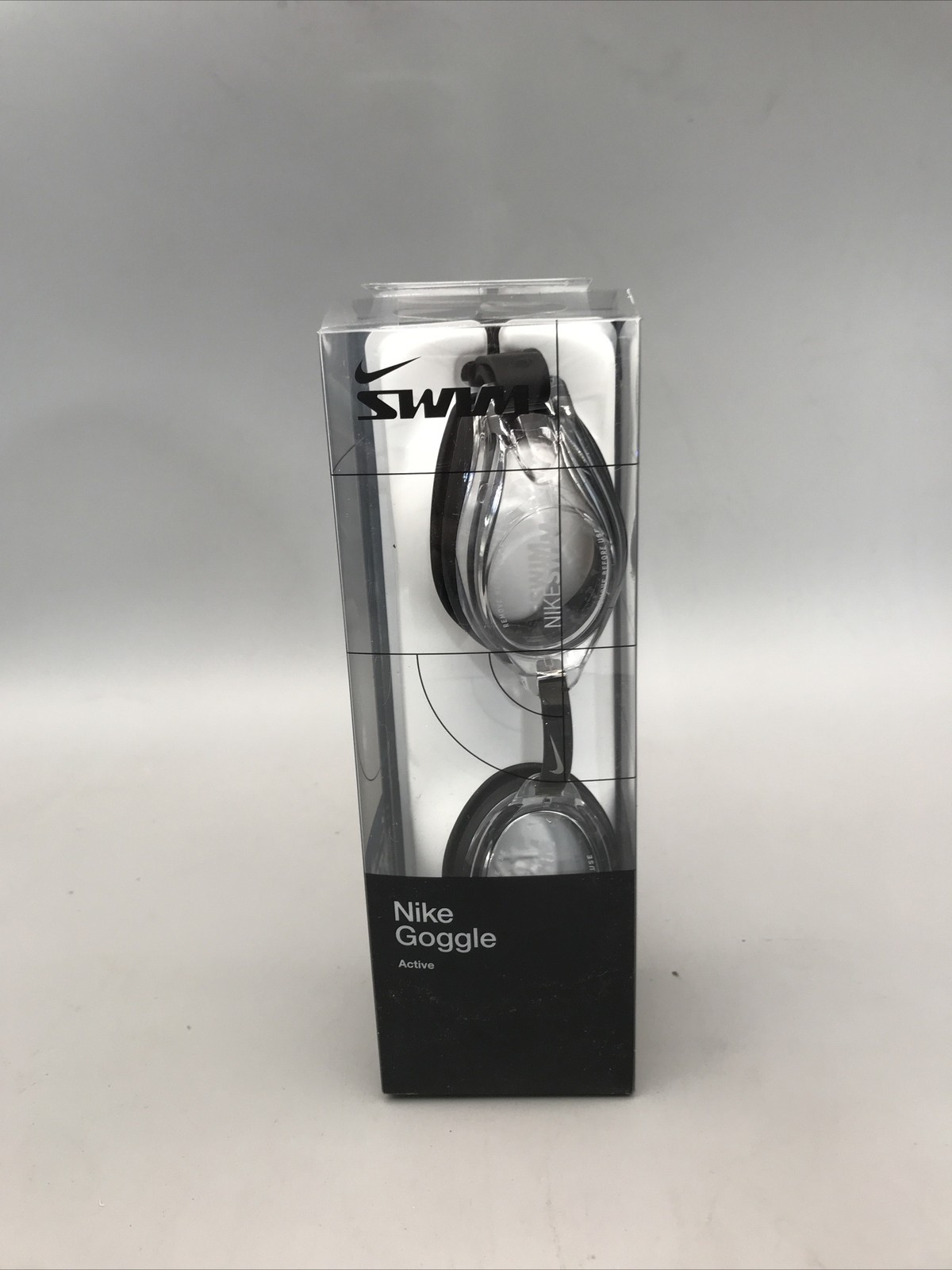 Nike Swim Goggle Active OS Clear Black UV Blocking Lens Brand New