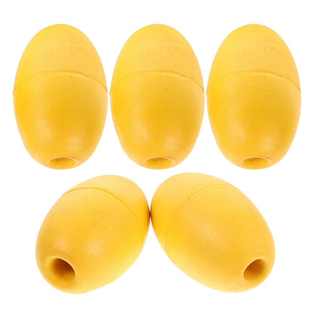 5Pcs Floating PVC Buoy Set Yellow for Boat Mooring Rope and Kayak Stabilizer Use