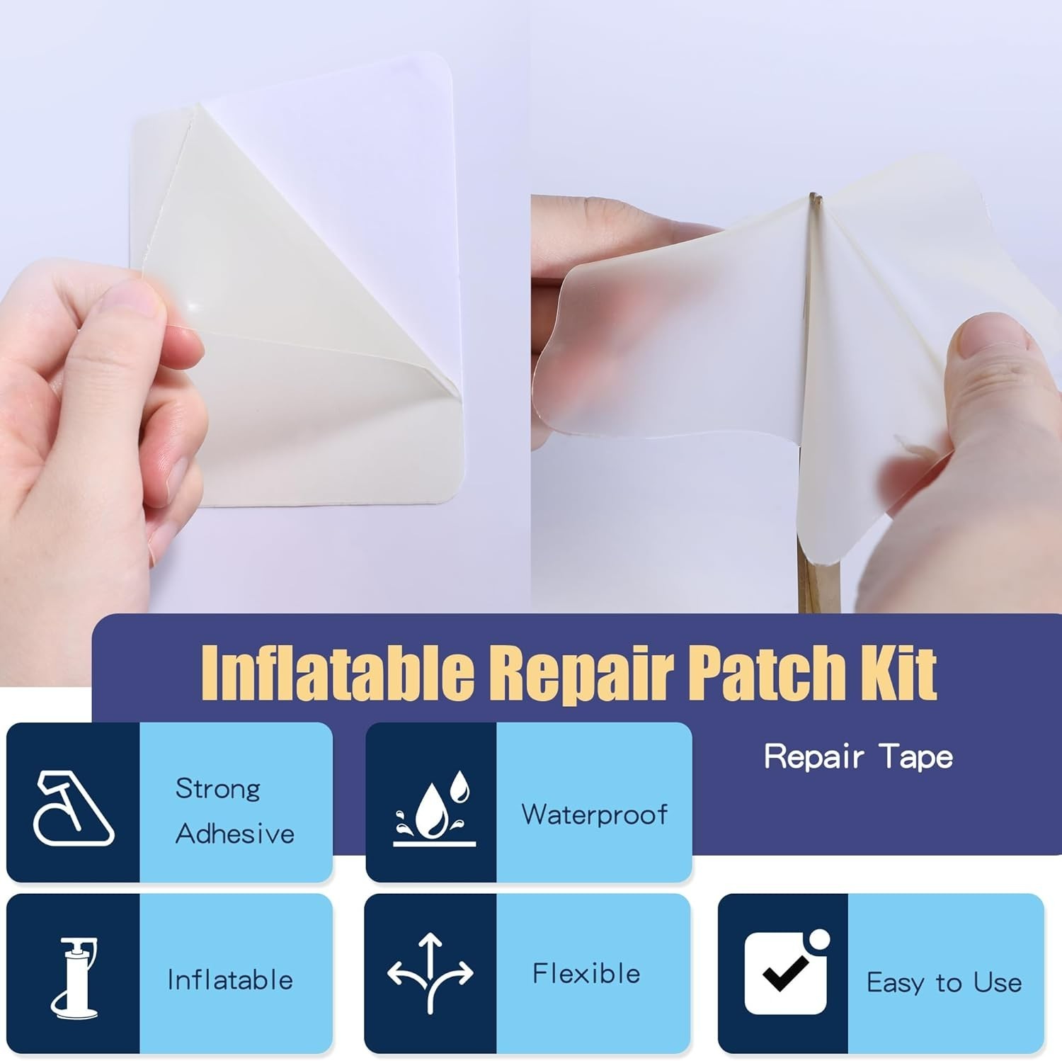 Inflatable Patch Repair Kit – Waterproof TPU Pool Repair Tape, Heavy Duty Rep…