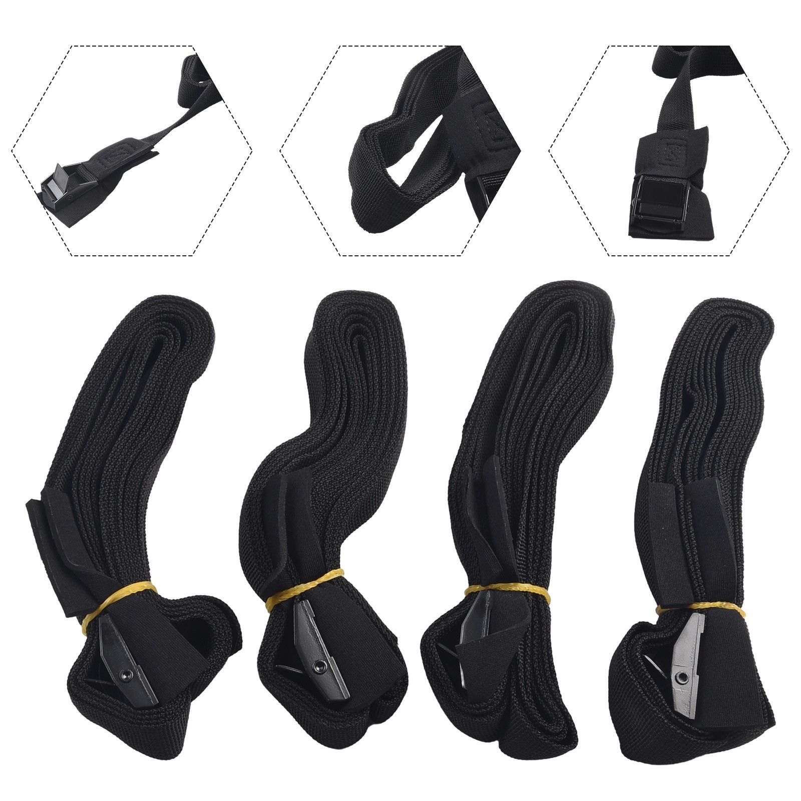 4 X Lashing Tie Down Straps Car Roof Rack Belts Quick Release 9.8ft