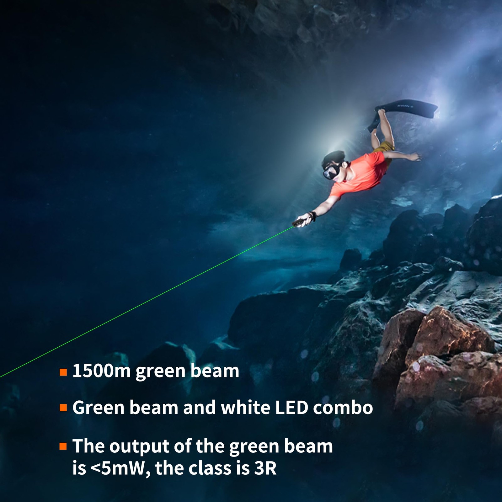 J2 Diving Flashlight, 2-in-1 Scuba Dive Light with 1200 Lumens White Spotligh…