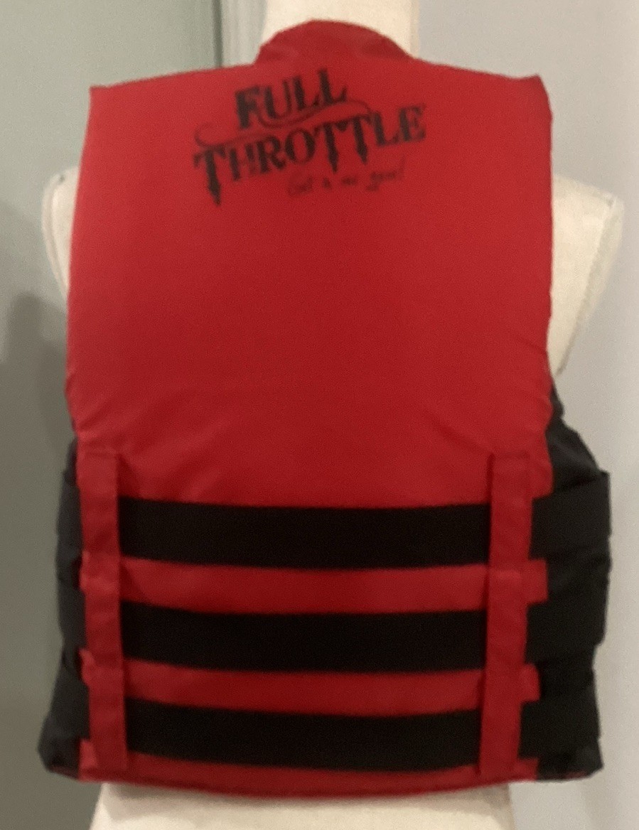 Full Throttle Life Jacket Red Adult’s S/M, Chest 32-40, over 90 lbs. New