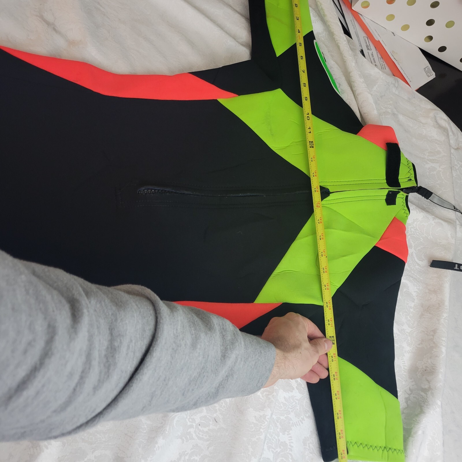 Vintage 90s Piping Hot Neon 1-PIECE WETSUIT Surf Beach S/M **See Measurements**
