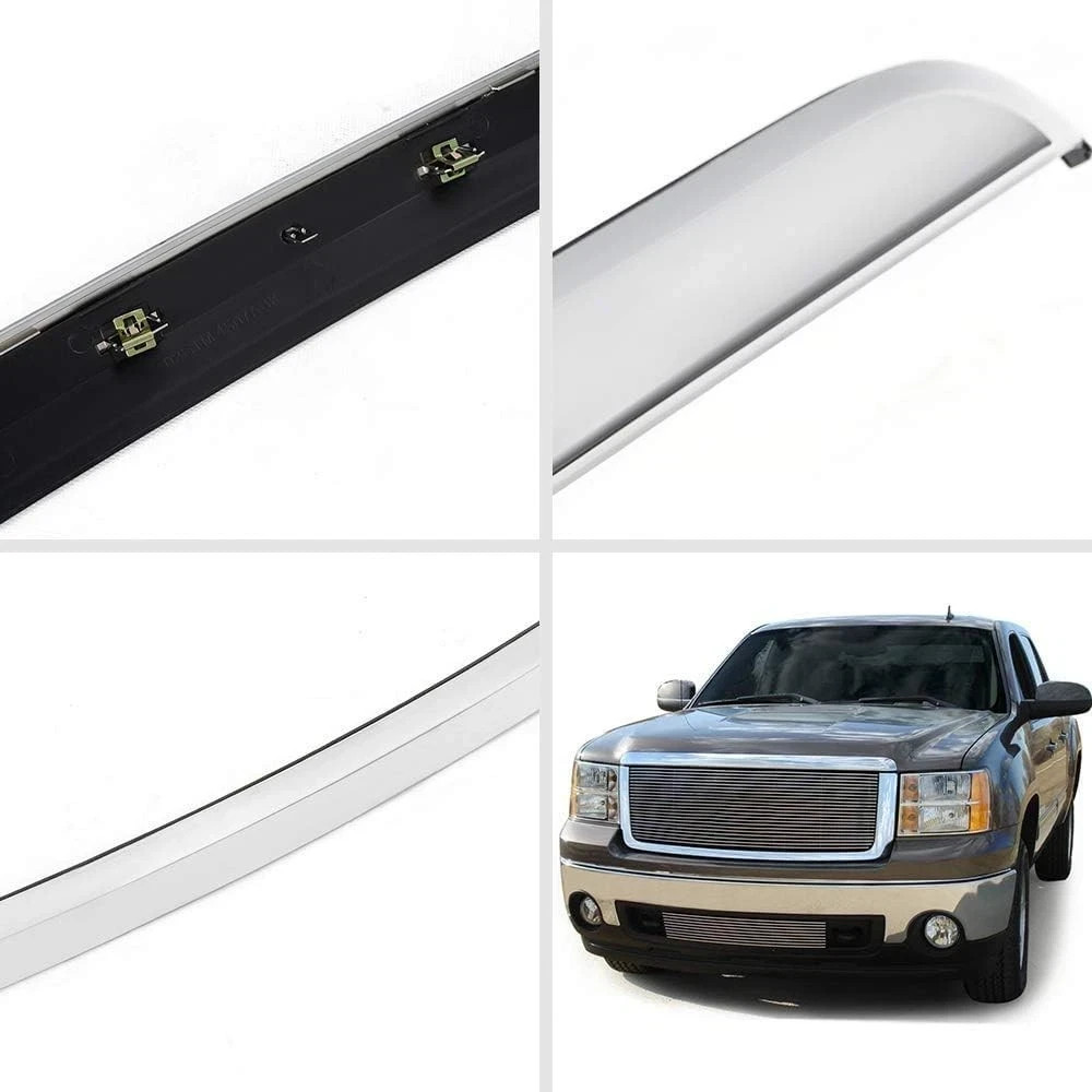 Front Hood Molding Chrome Compatible with GMC Sierra 1500 2007-2013/Sierra 2500