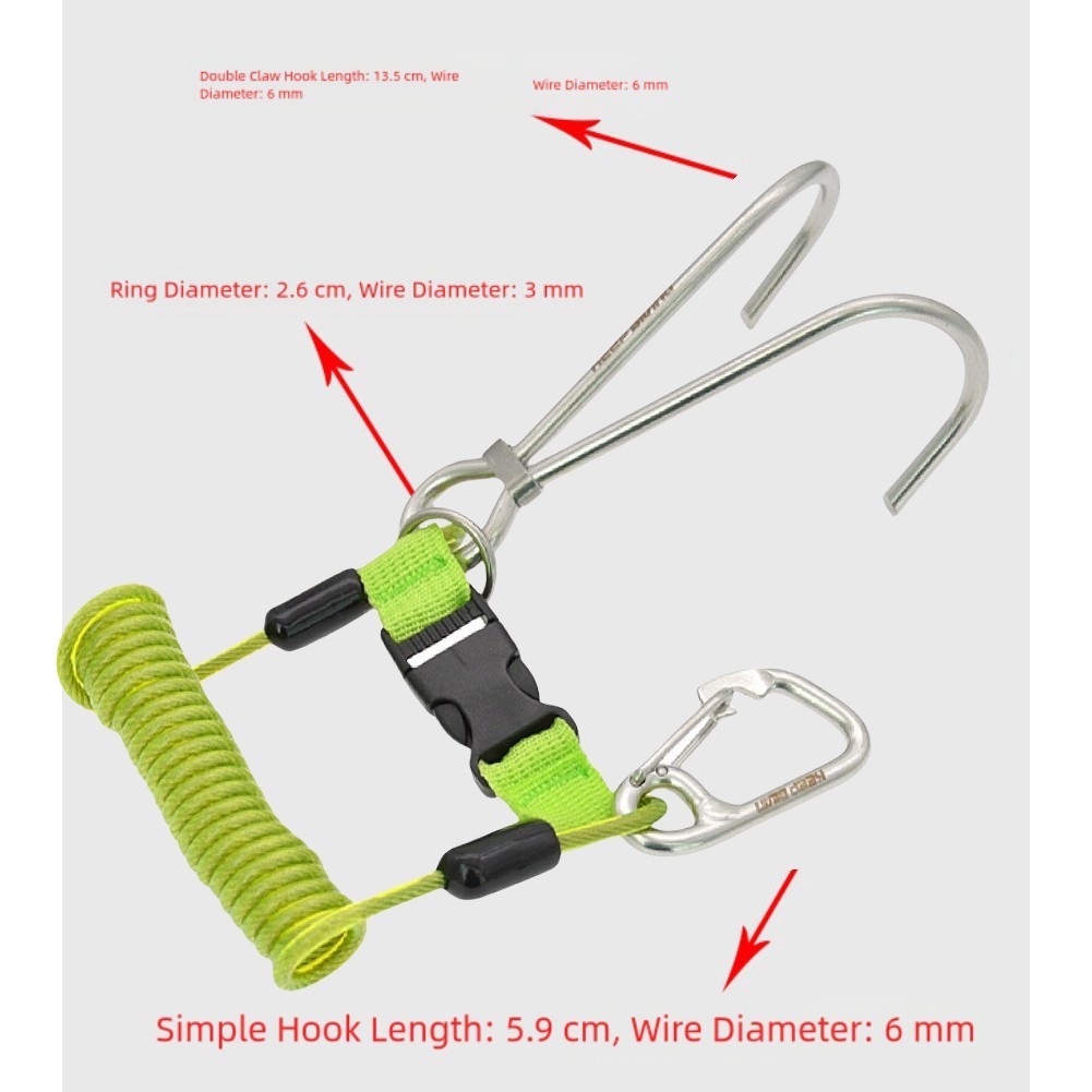 Underwater Exploration Diving Safety Hook Accommodates Various Buckles