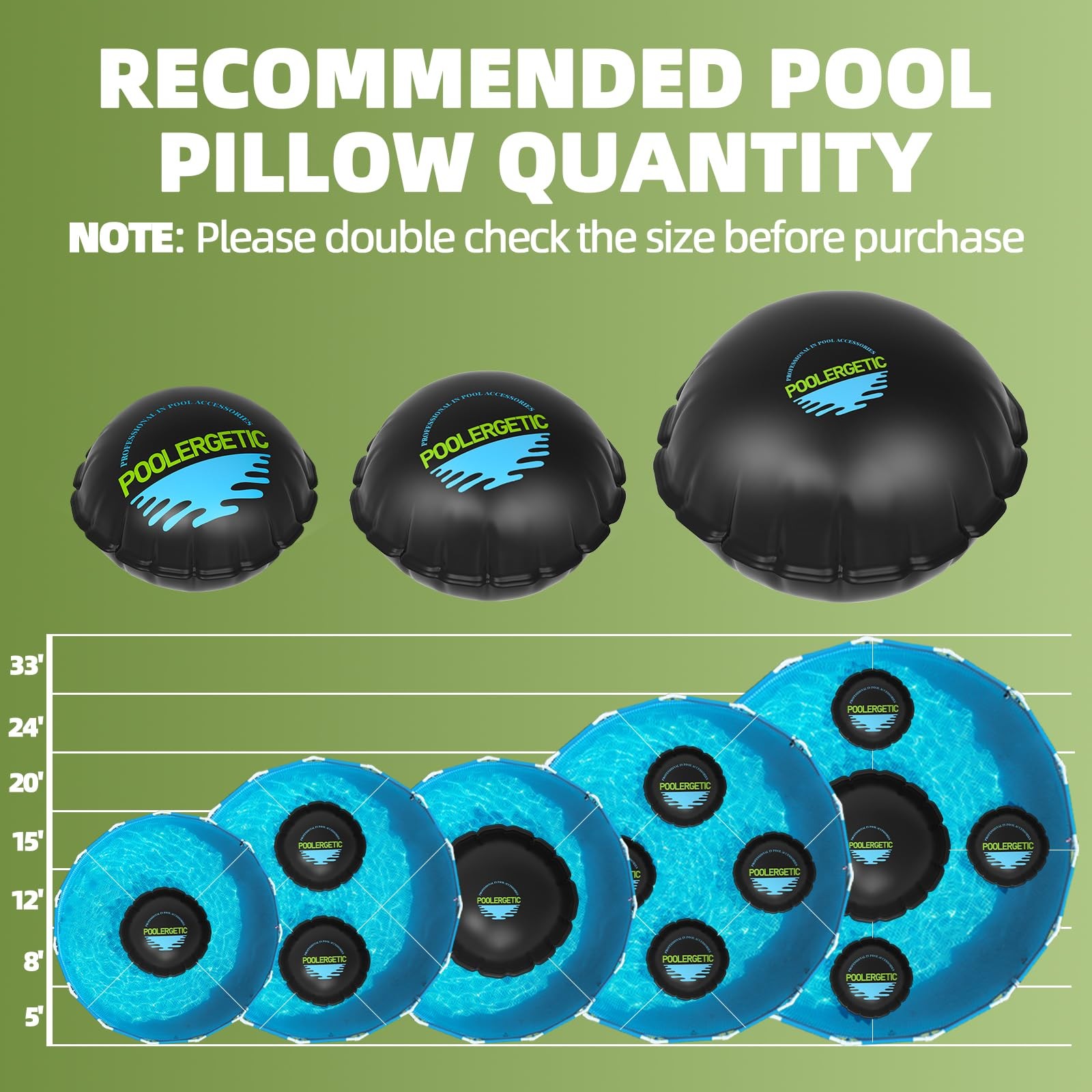 5×5 FT Pool Pillows for Above Ground Pools, Large Winter Pool Pillow for wint…