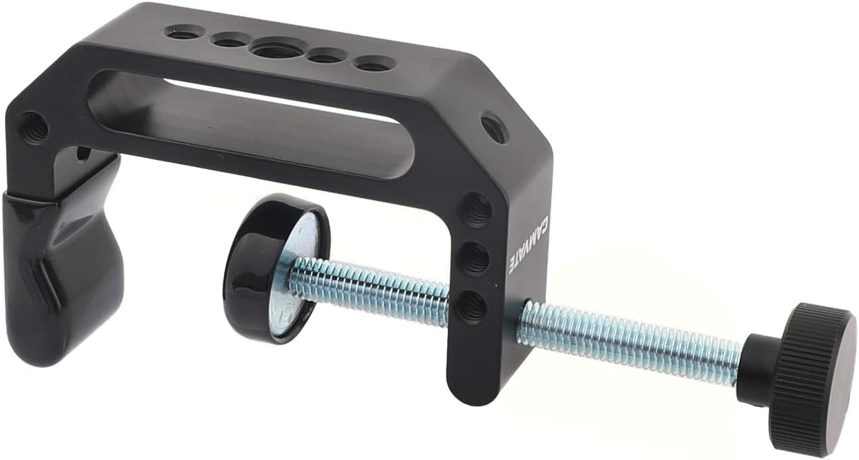 CAMVATE Extended Size C Clamp with 1/4″ & 3/8″ Mounting Points For Black