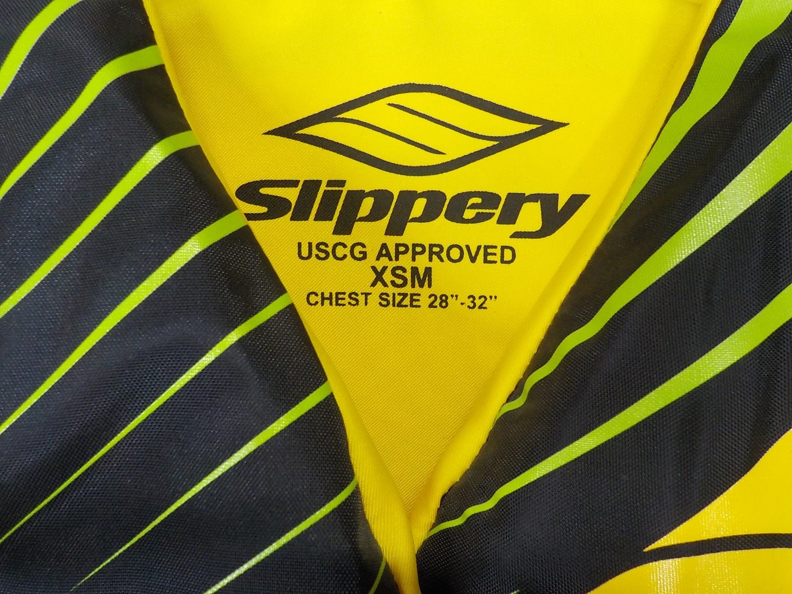 Slippery Hydro Life Vest PFD YLW/BLK/GRN Adult X-Small