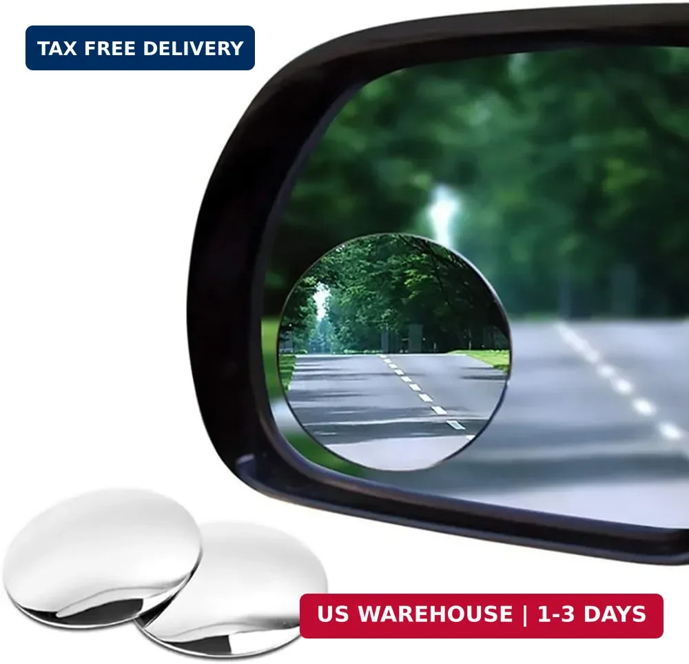 Blind Spot Car Mirror 2 Pack-2 Inch Round Rear View Convex Mirrors for Cars/SUVs