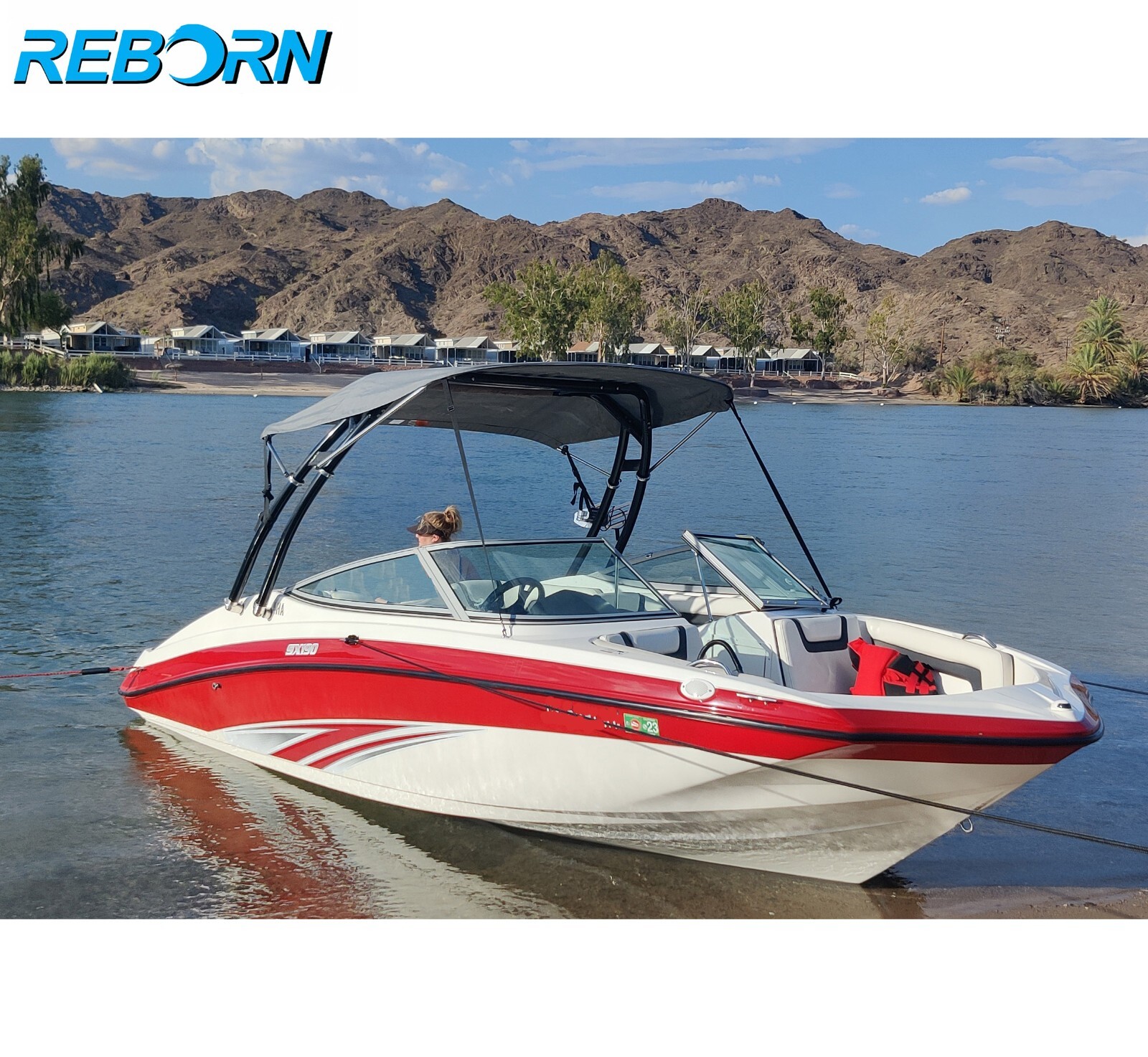 Reborn Black Launch Forward-facing Wakeboard Tower + Pair Polk Wakeboard Speaker