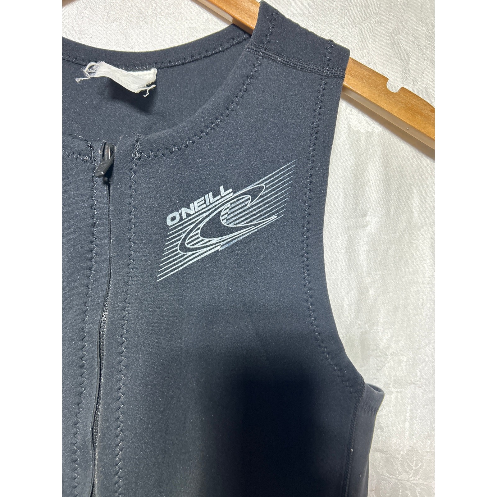 O’Neill Full Wetsuit Black Gray Sleeveless Long Pants Zip Ankles