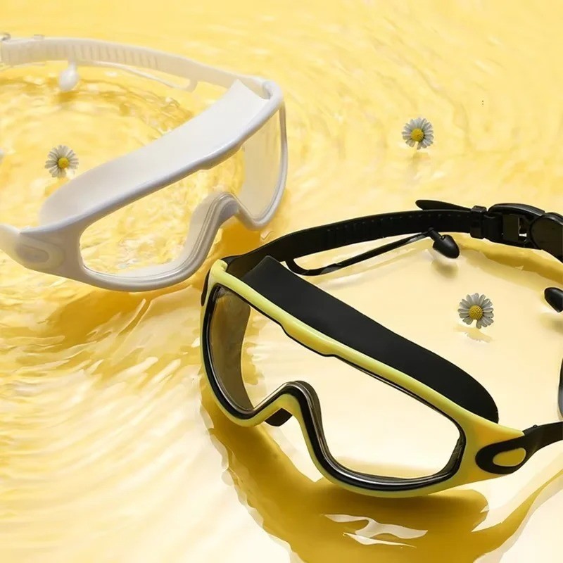 Adult Swimming Goggles Anti Fog Waterproof HD Wide View Swim Glasses Unisex