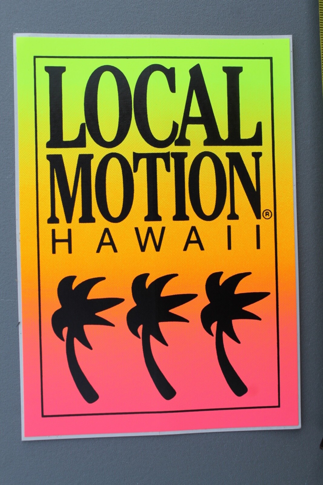 LOCAL MOTION Hawaii Surfboards Neon Orange Pink 80’s LM1 Vintage Surfing STICKER