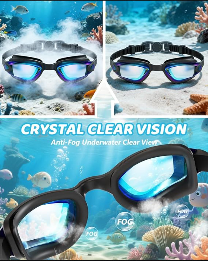 AEGEND Kids Swim Goggles 3-14 Anti Fog Leakproof Pool Beach Swimming