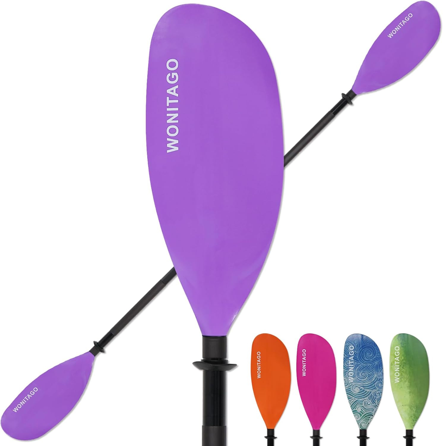 Kayak Paddles with Alloy Shaft and PP Blade, Floating Kayaking Oars, Adjustable