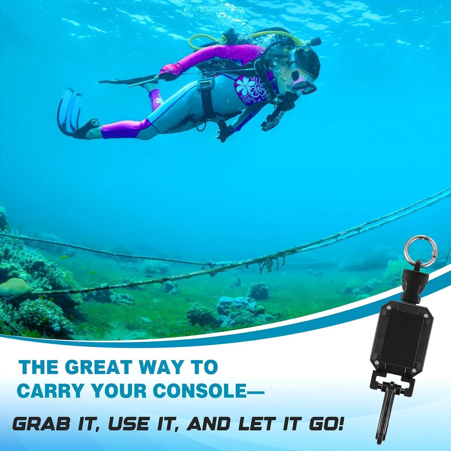 Scuba Retractable Lanyard Scuba Diving Accessories Console Retractor at Hip Ches