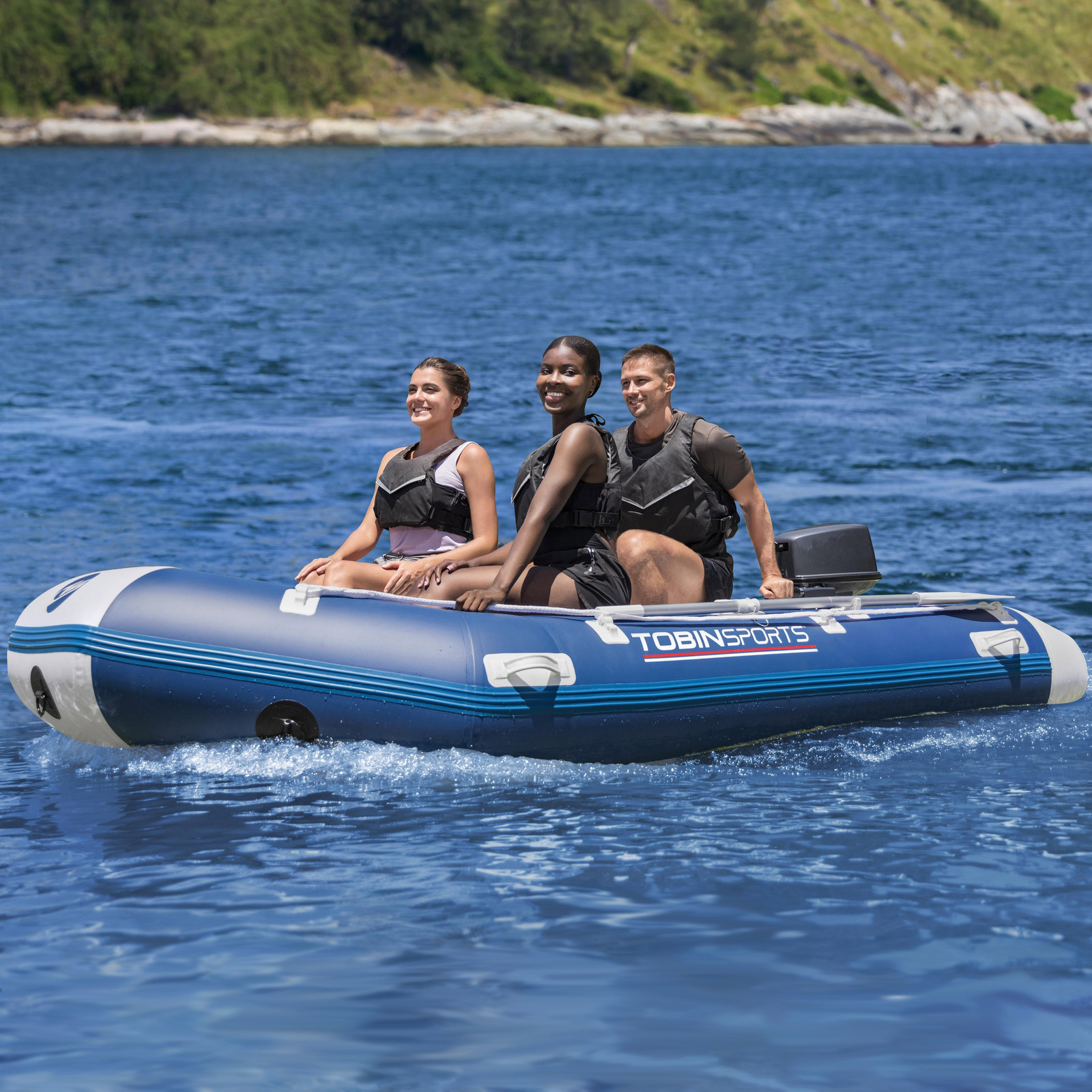 Tobin Sports 10.8 Ft Inflatable Boat Set 5-Person Fishing Boat