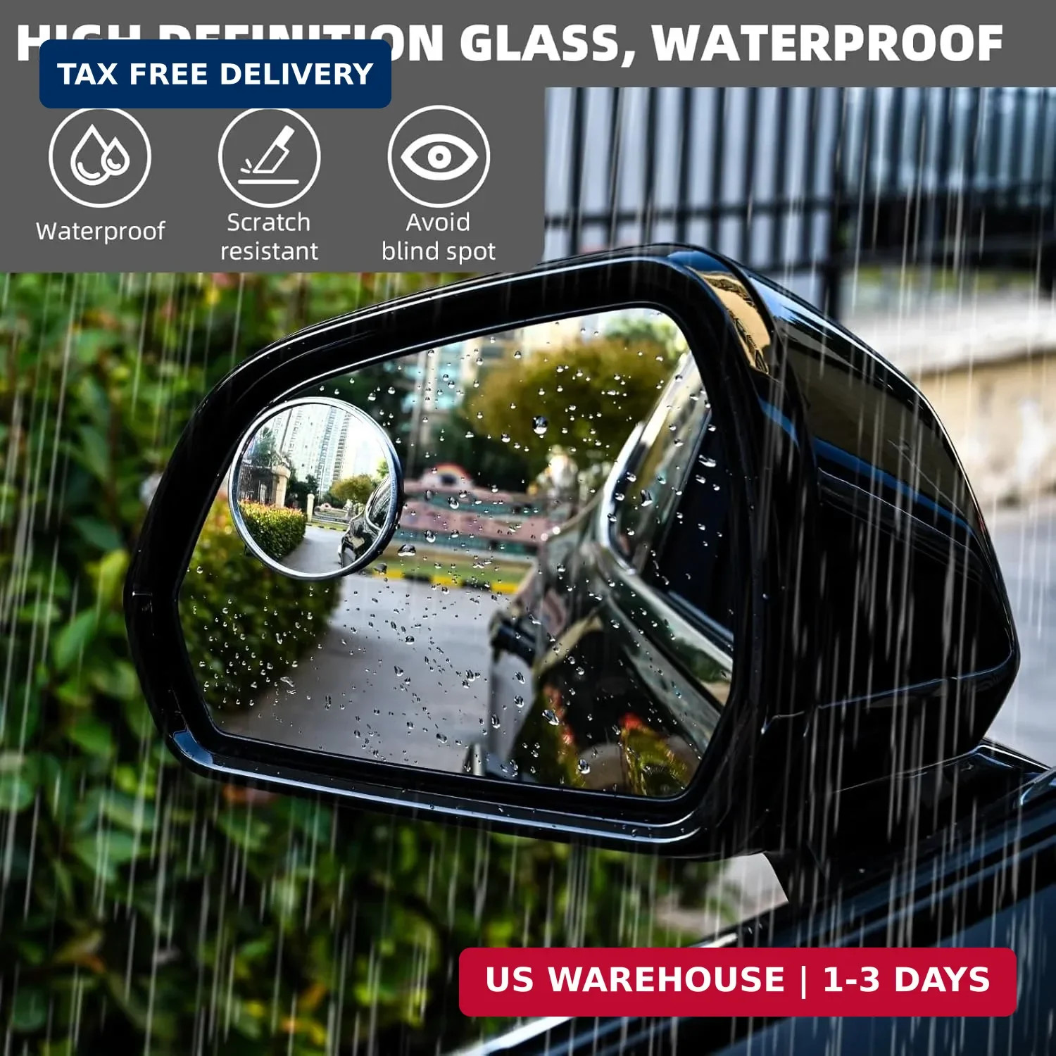 Blind Spot Car Mirror 2 Pack-2 Inch Round Rear View Convex Mirrors for Cars/SUVs