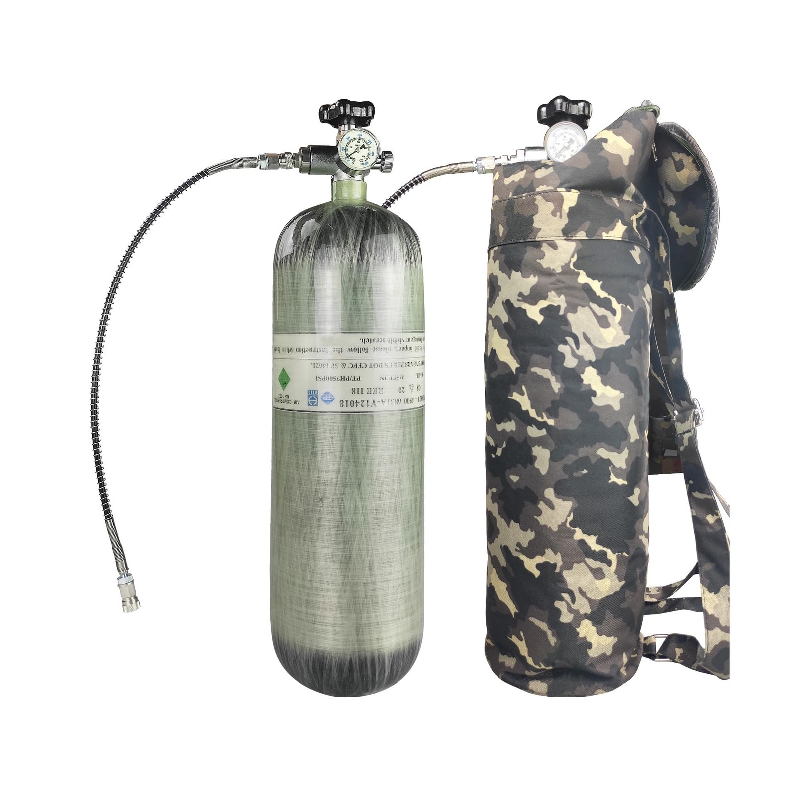 6.8L/416 Cu.in DOT Carbon Fiber Cylinder 74 Cu Ft 4500 PSI Tank Air Filling S…