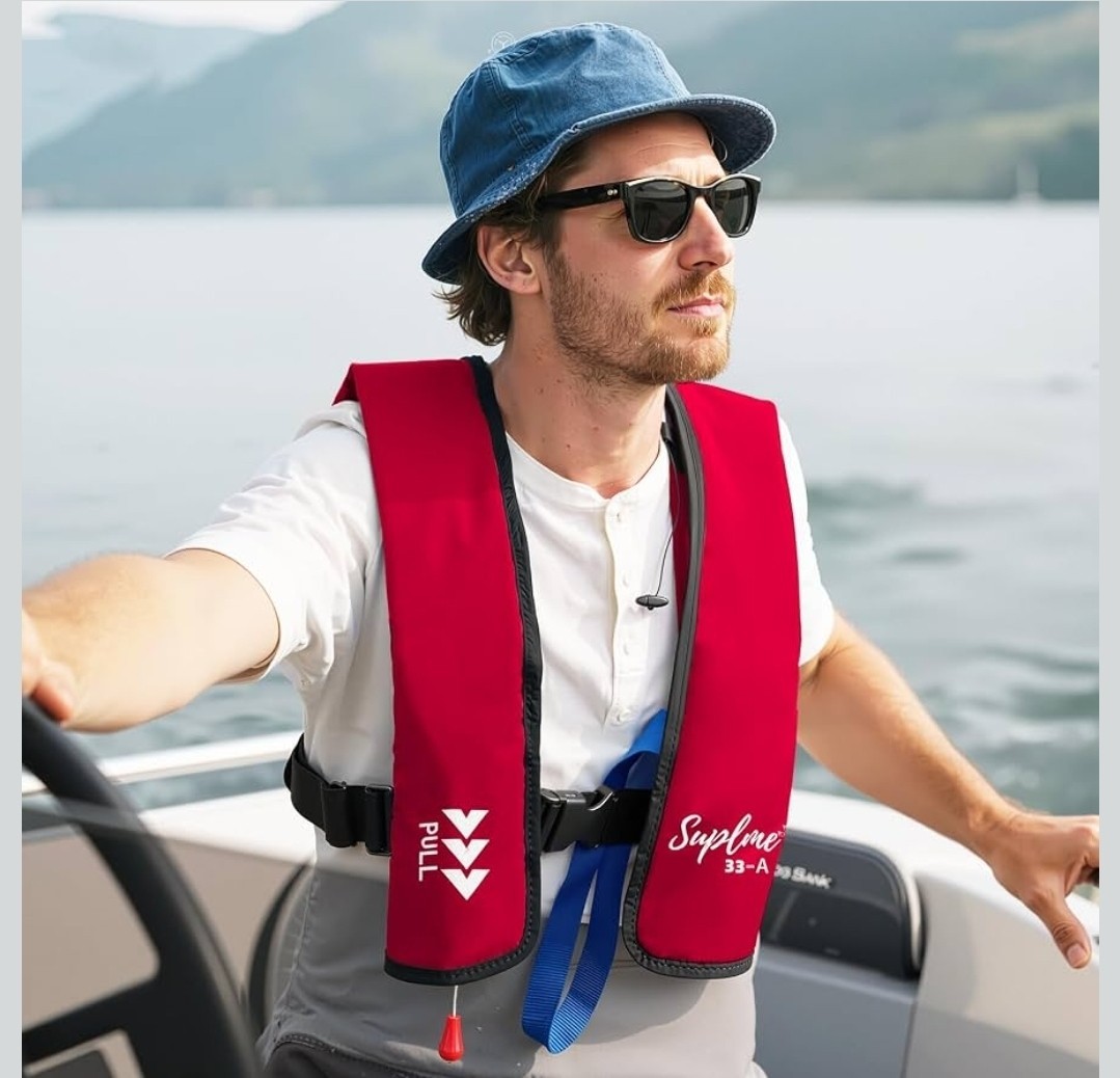 automatic Inflatable Life Jacket/Kayak Buoyancy Vest | Fishing Sailboat 3-5 sec