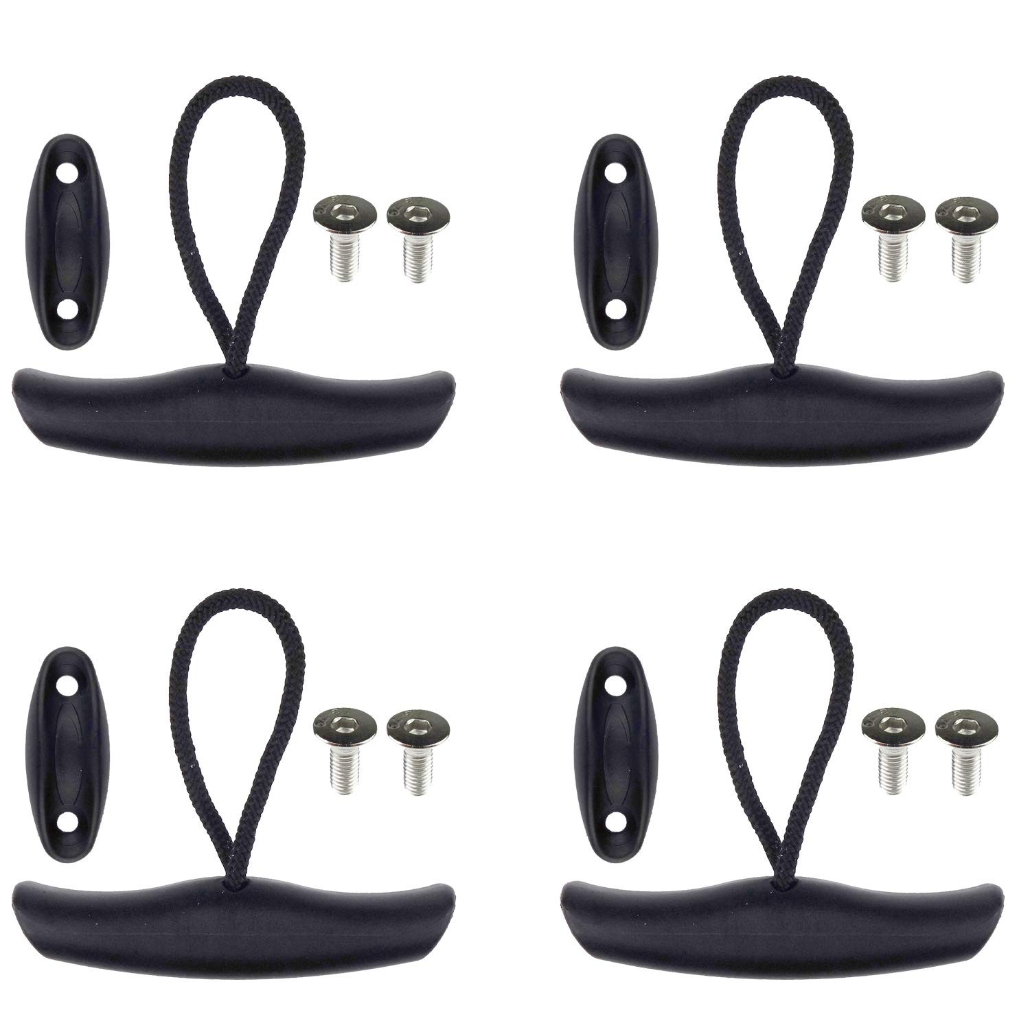 4 Pack Kayak Carry Pull Handle T-Handle with Cord and Pad Eyes Screws