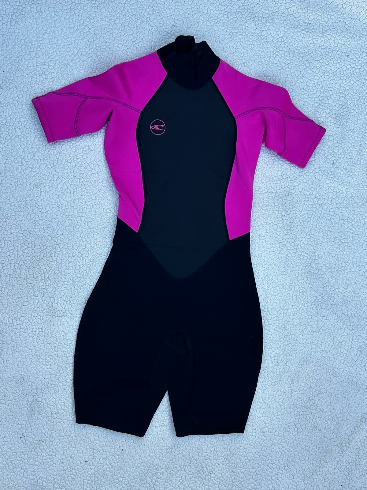 NEW ONeill Womens Reactor 2mm Shorty Wetsuit Size 6 Black Pink Surf Swim Diving