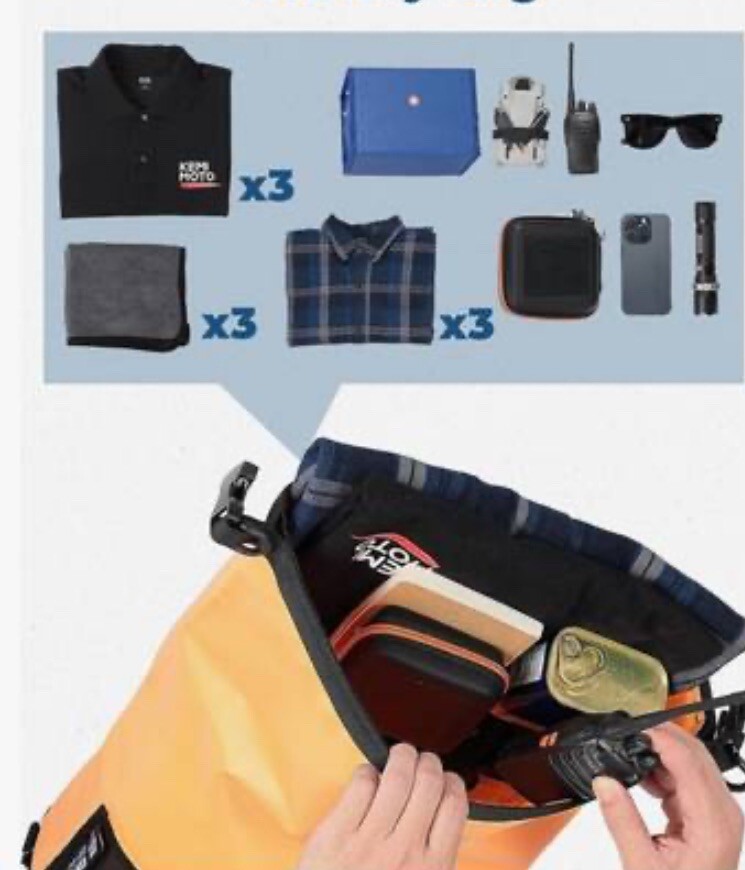 KEMIMOTO Waterproof Dry Bag Dry Sack 30L Orange Rafting Kayak Canoe Snowboarding