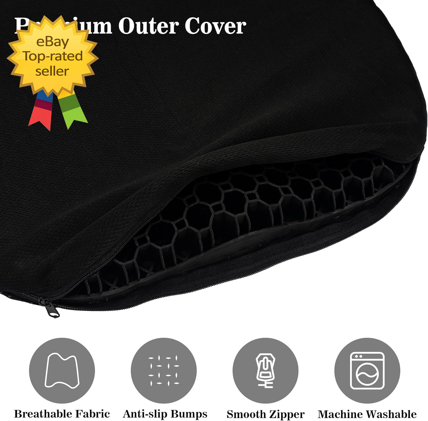 Kayak Seat Cushion Anti Slip Gel Pad for Boat Canoe SUP Chair Long Sitting