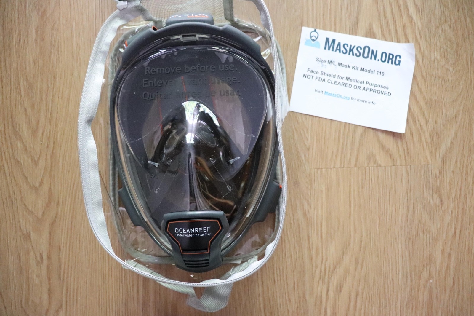 NEW OCEAN REEF 110 ARIA FULL FACE SNORKELING MASK MEDIUM/LARGE BLACK