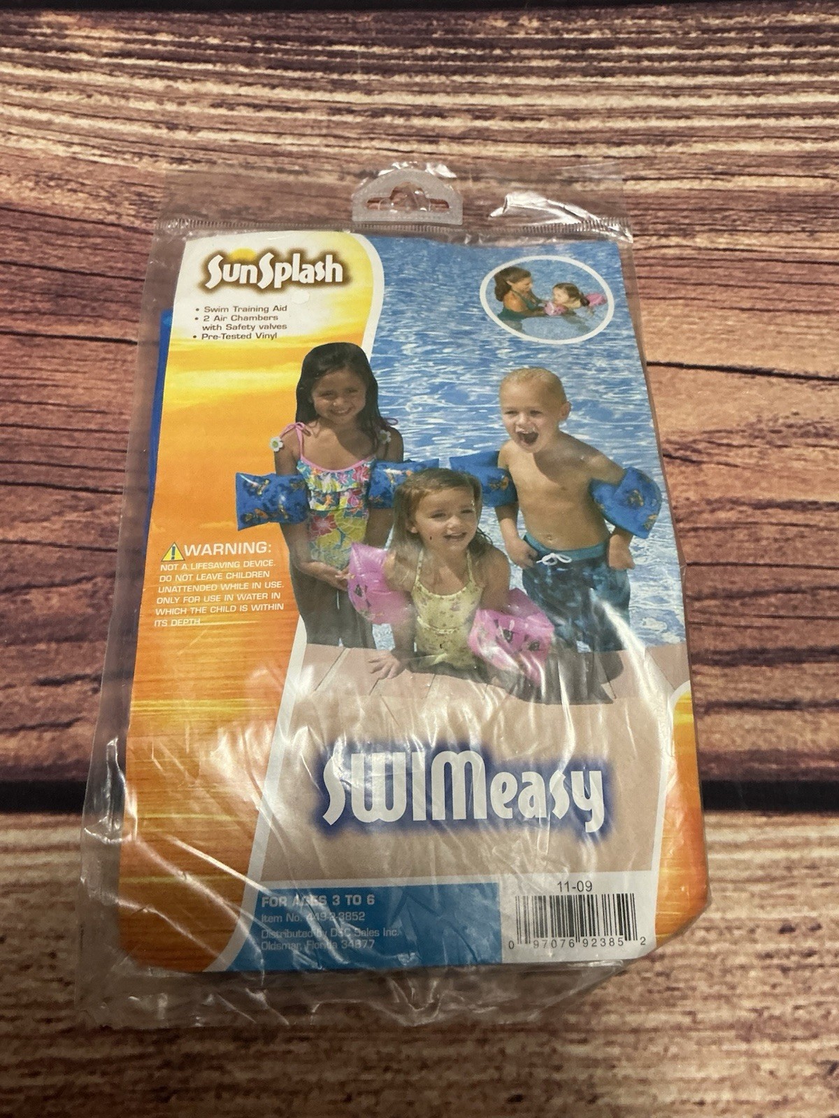 New SunSplash Swimeasy Wings, Training Aid, 3-6 Years, Blue Monkey