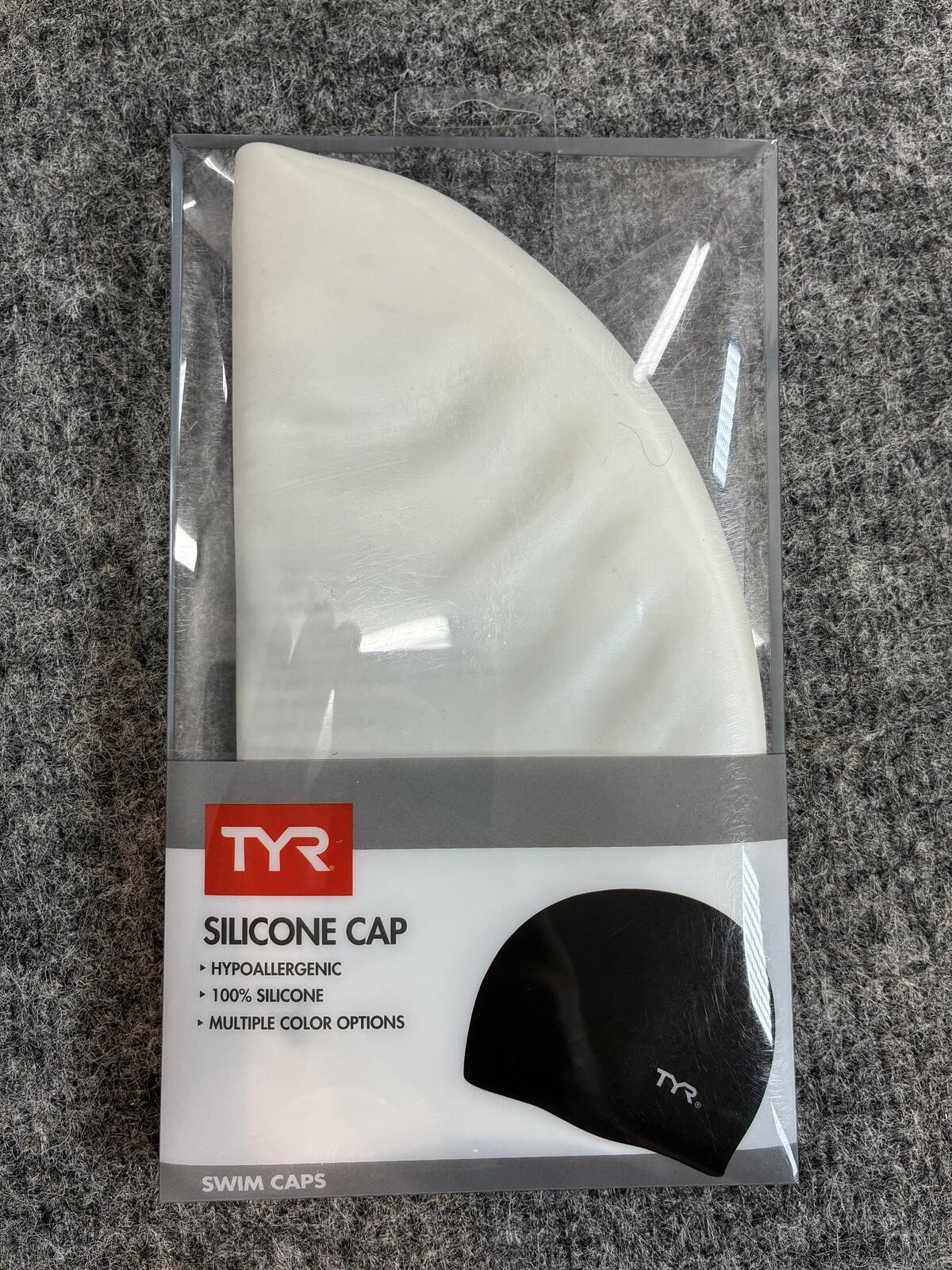 TYR Silicone Swim Cap White 100% Silicone Hypoallergenic