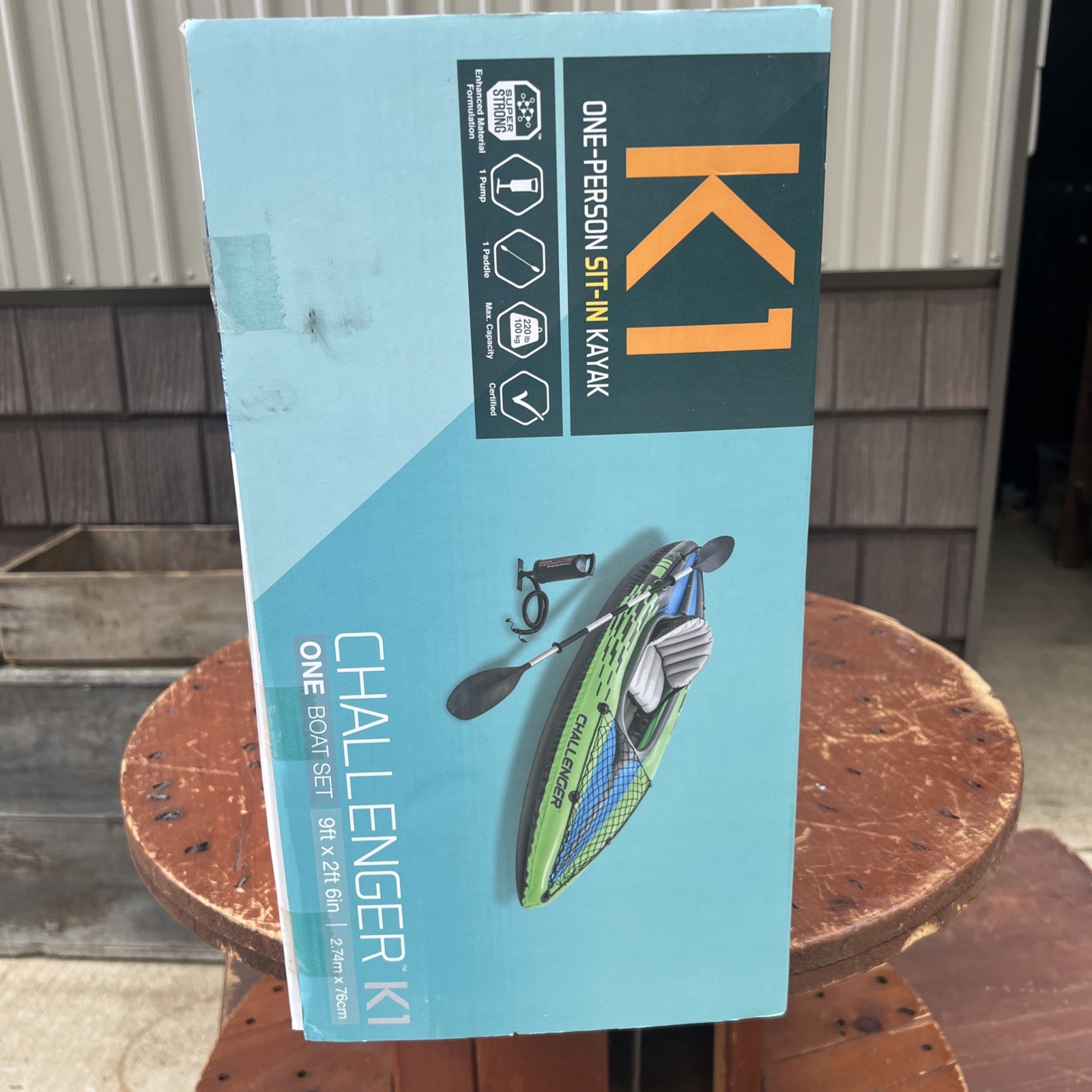 Intex Challenger K1 Inflatable Kayak Kit New One Person