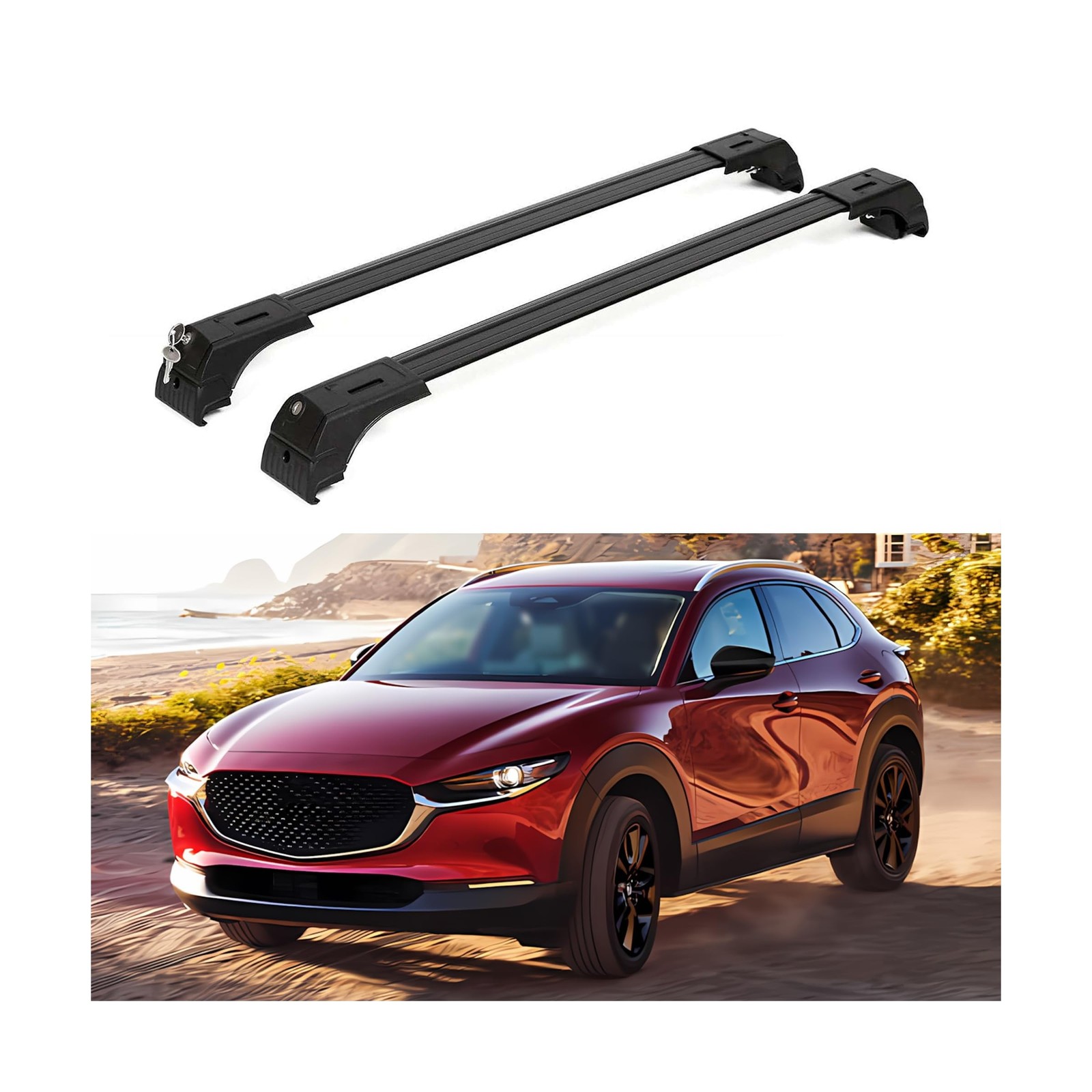 ERKUL Roof Rack Cross Bars for Mazda CX-30 2020-2026 | Aluminum Crossbars wit…