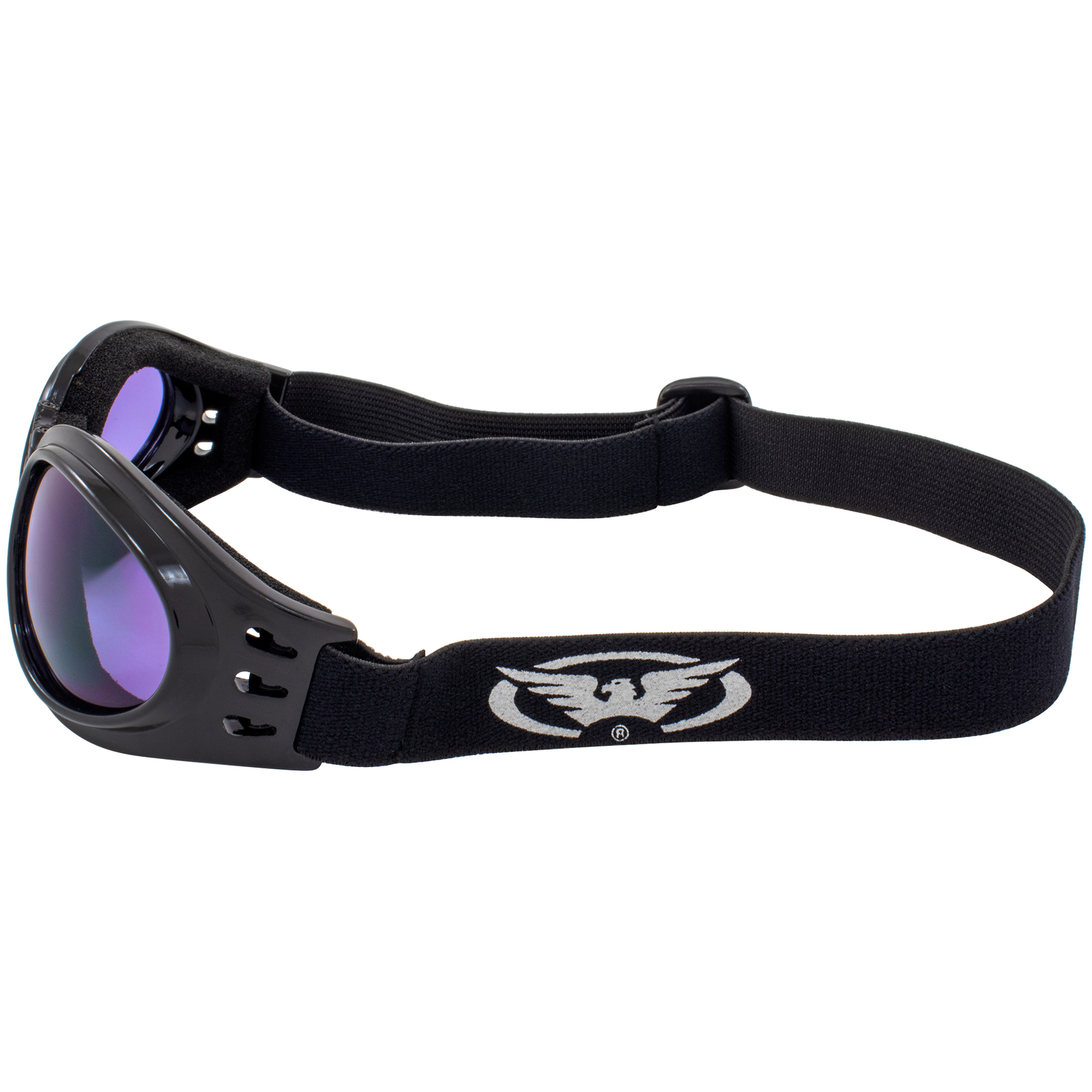 Adventure Foldable Goggles Black Frame Purple Tint Lenses
