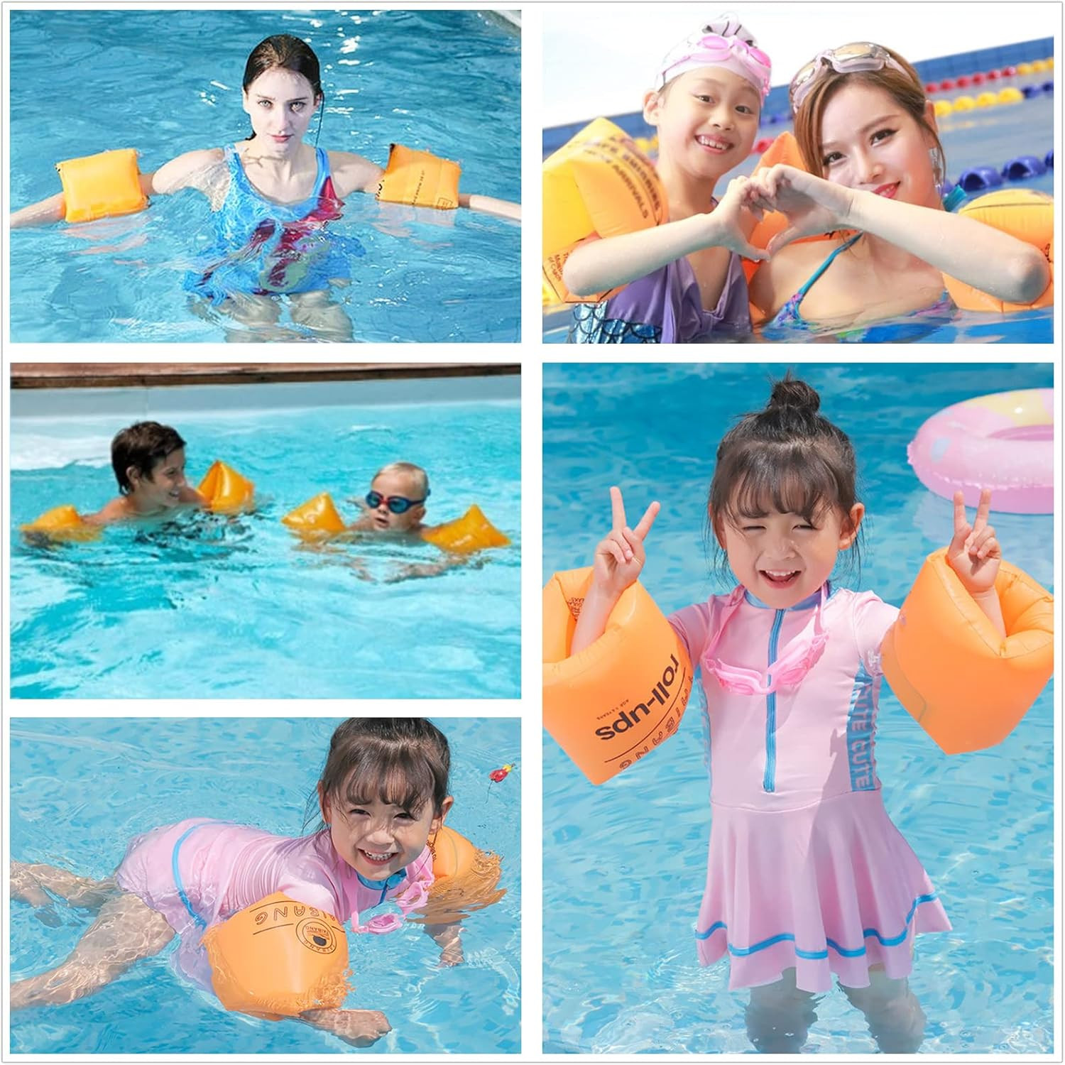 2-4 Pack Arm Floaties for Kids and Adults – Pool Floats Arm Bands Inflatable Swi