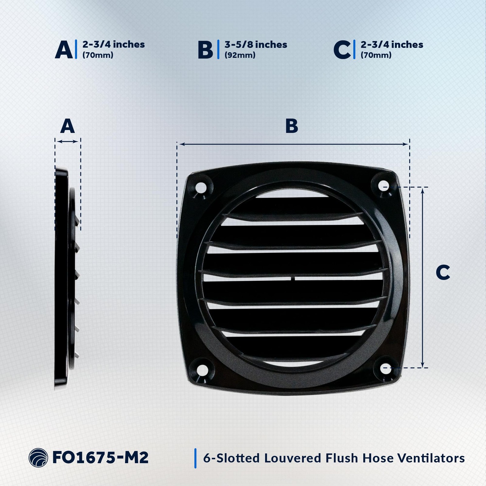 2-Pack 6-Slotted Louvered Flush Hose Ventilators Ventilation Area of 3-Inch D…